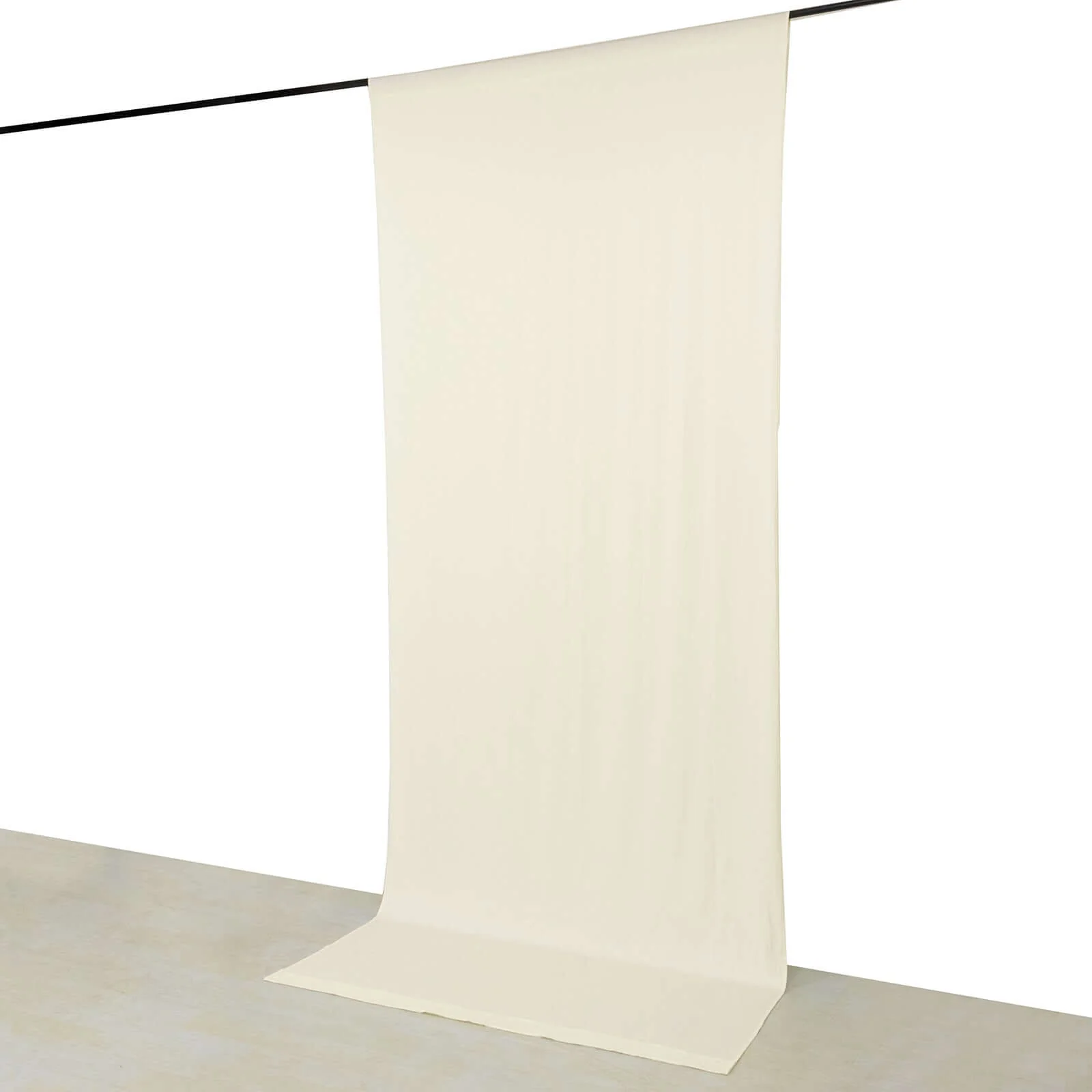 Ivory 4-Way Stretch Spandex Backdrop Drape Curtain, Wrinkle Free Event Divider Panel with Rod Pockets - 5ftx12ft - Image 7
