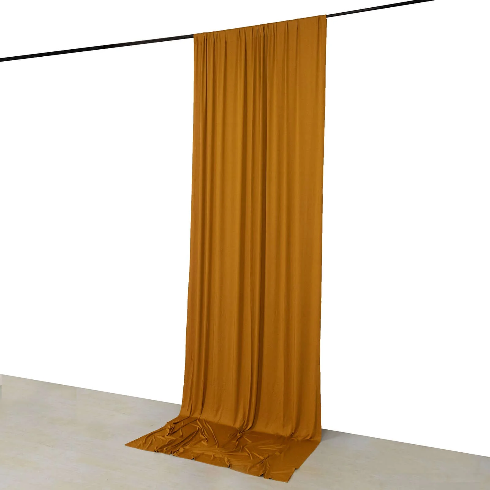 Gold 4-Way Stretch Spandex Backdrop Drape Curtain, Wrinkle Free Event Divider Panel with Rod Pockets - 5ftx12ft - Image 3