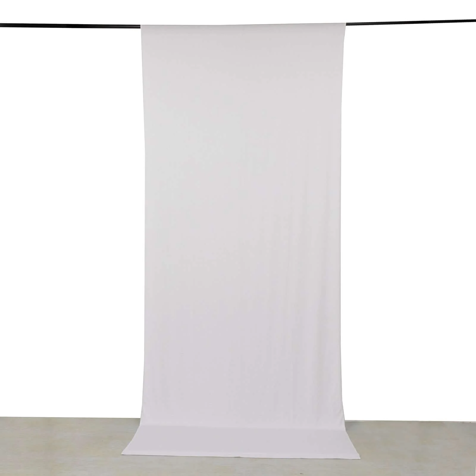 White 4-Way Stretch Spandex Backdrop Drape Curtain, Wrinkle Free Event Divider Panel with Rod Pockets - 5ftx12ft