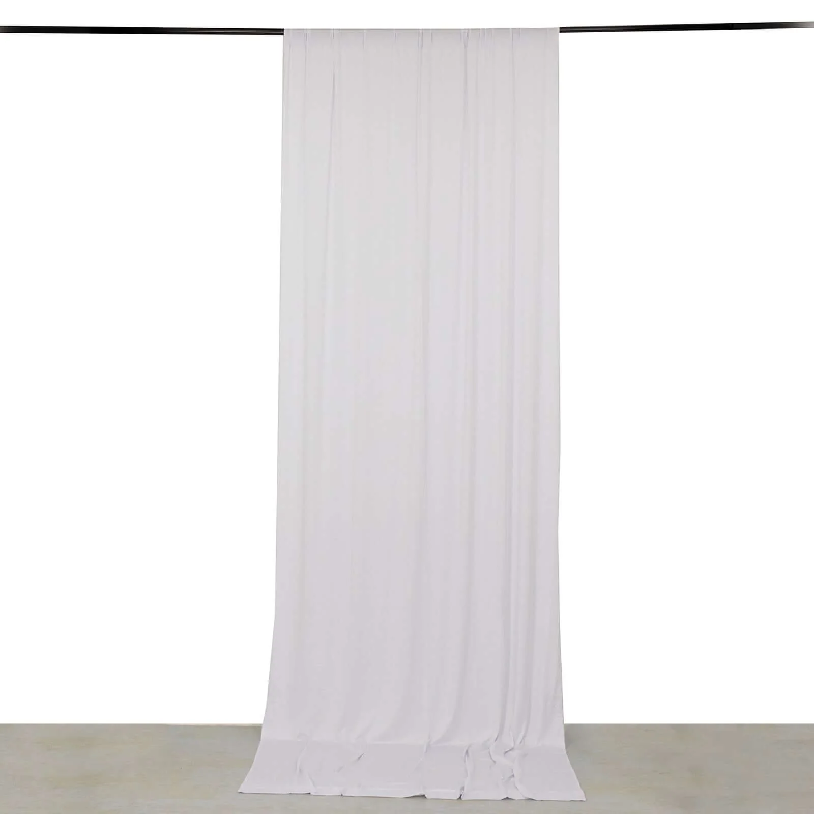 White 4-Way Stretch Spandex Backdrop Drape Curtain, Wrinkle Free Event Divider Panel with Rod Pockets - 5ftx12ft - Image 2