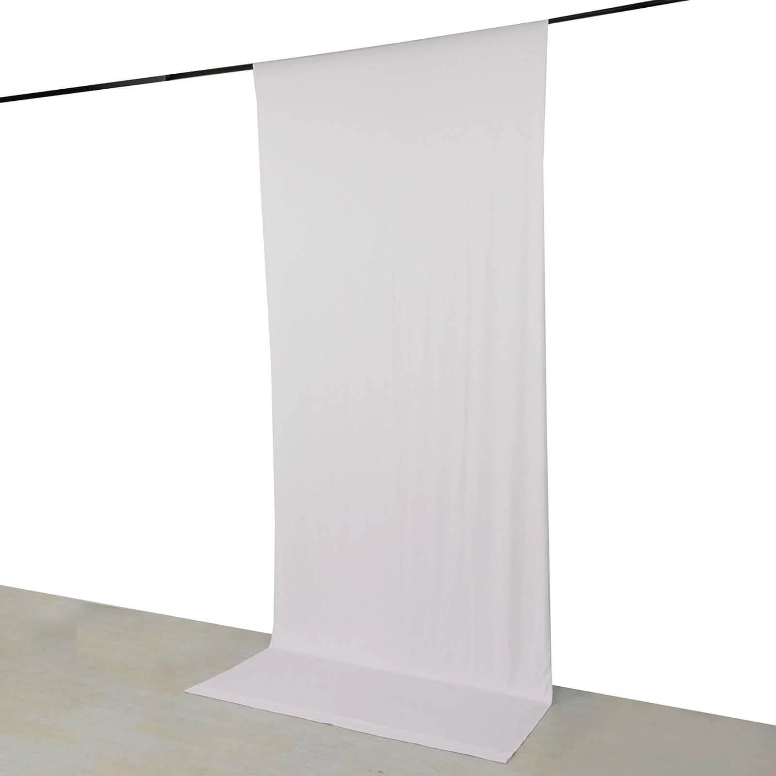 White 4-Way Stretch Spandex Backdrop Drape Curtain, Wrinkle Free Event Divider Panel with Rod Pockets - 5ftx12ft - Image 3