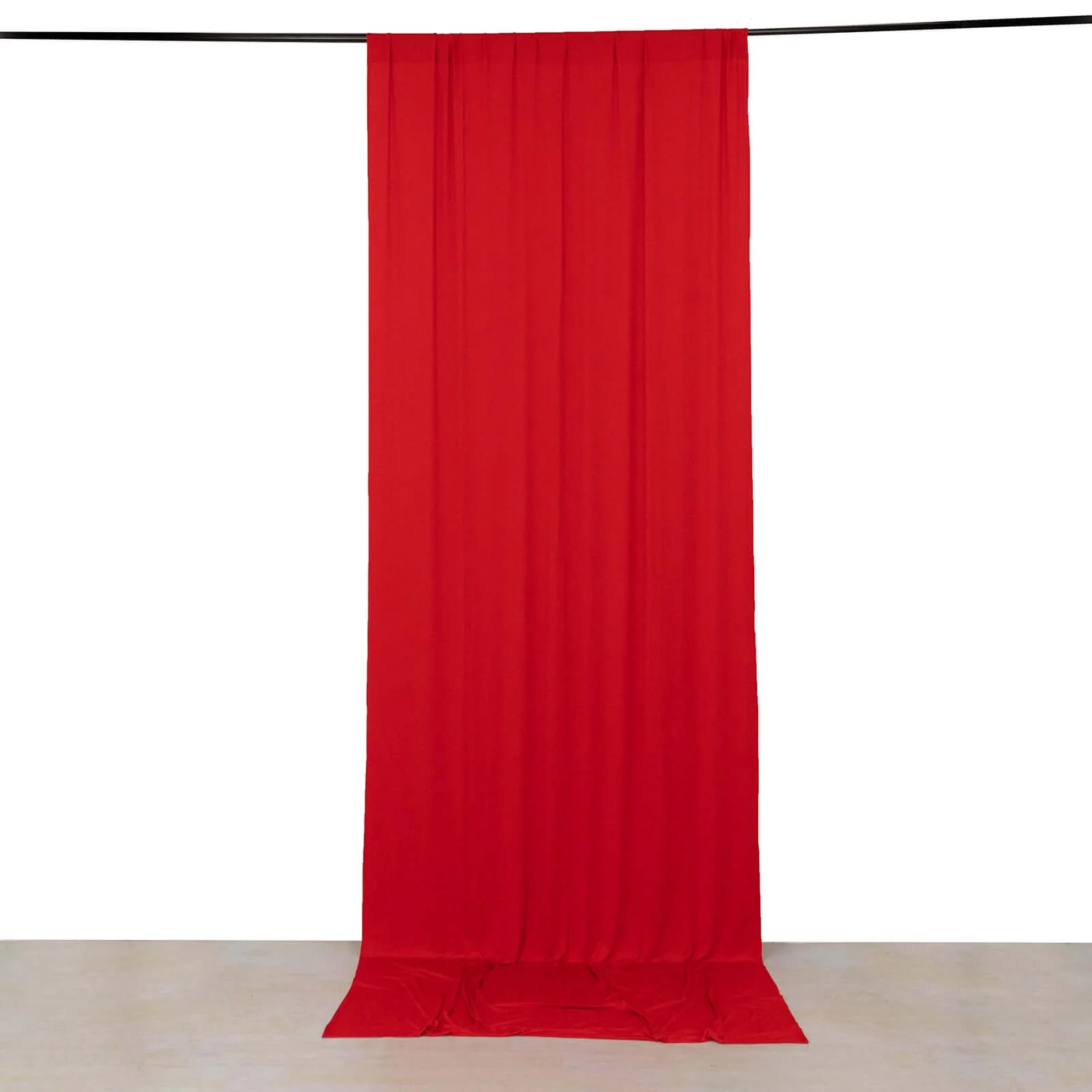 Red 4-Way Stretch Spandex Backdrop Drape Curtain, Wrinkle Free Event Divider Panel with Rod Pockets - 5ftx12ft - Image 2