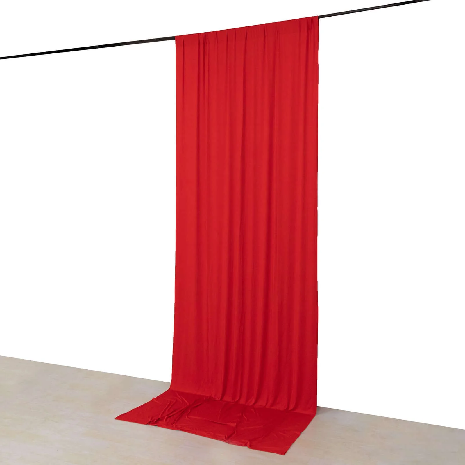 Red 4-Way Stretch Spandex Backdrop Drape Curtain, Wrinkle Free Event Divider Panel with Rod Pockets - 5ftx12ft - Image 3