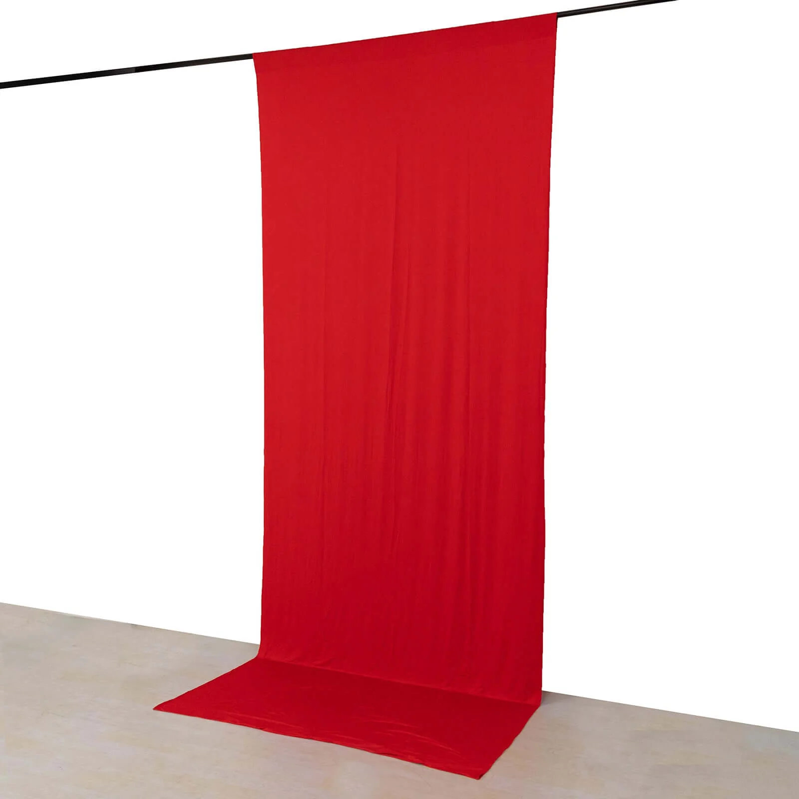 Red 4-Way Stretch Spandex Backdrop Drape Curtain, Wrinkle Free Event Divider Panel with Rod Pockets - 5ftx12ft - Image 7