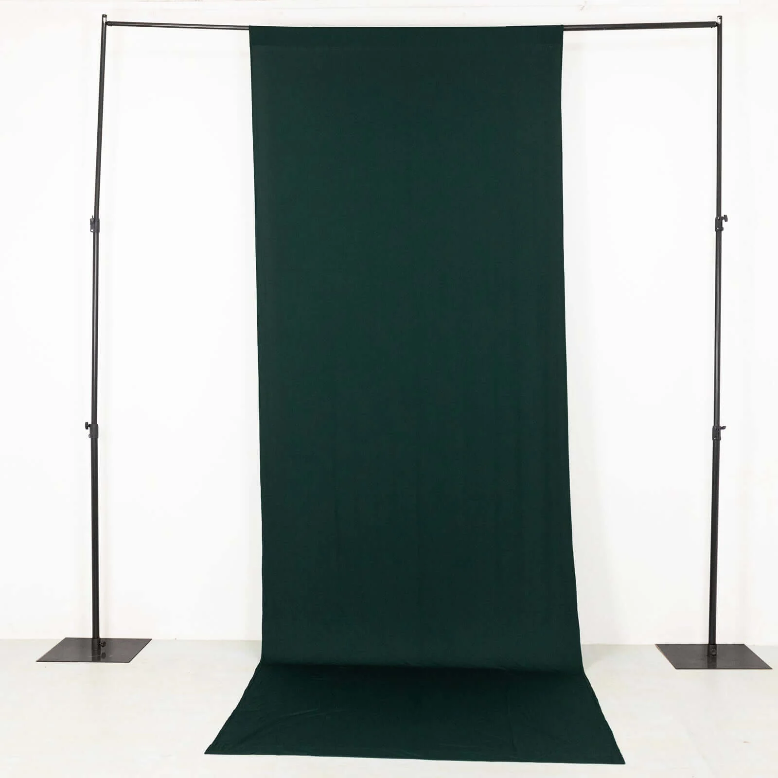 Hunter Emerald Green 4-Way Stretch Spandex Backdrop Drape Curtain, Wrinkle Free Event Divider Panel with Rod Pockets - 5ftx14ft - Image 3