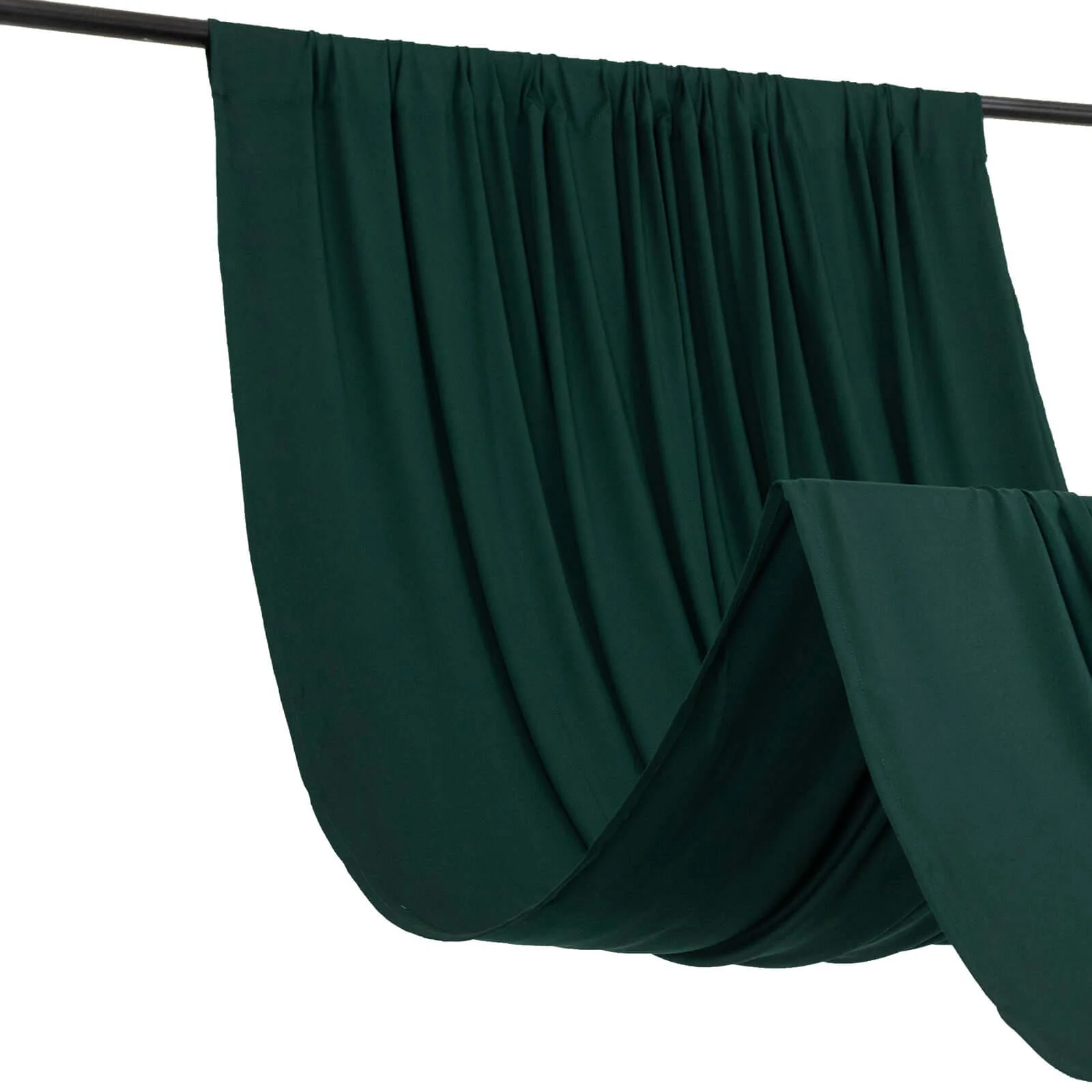 Hunter Emerald Green 4-Way Stretch Spandex Backdrop Drape Curtain, Wrinkle Free Event Divider Panel with Rod Pockets - 5ftx14ft - Image 8