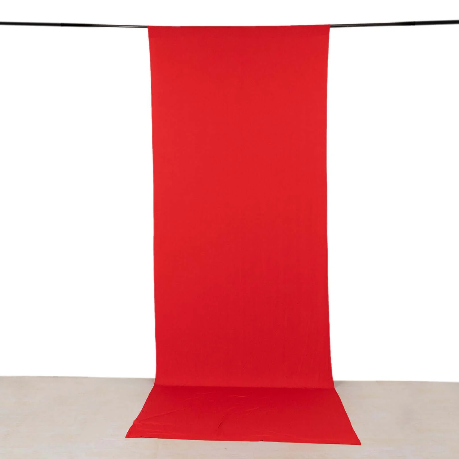 Red 4-Way Stretch Spandex Backdrop Drape Curtain, Wrinkle Free Event Divider Panel with Rod Pockets - 5ftx14ft - Image 2
