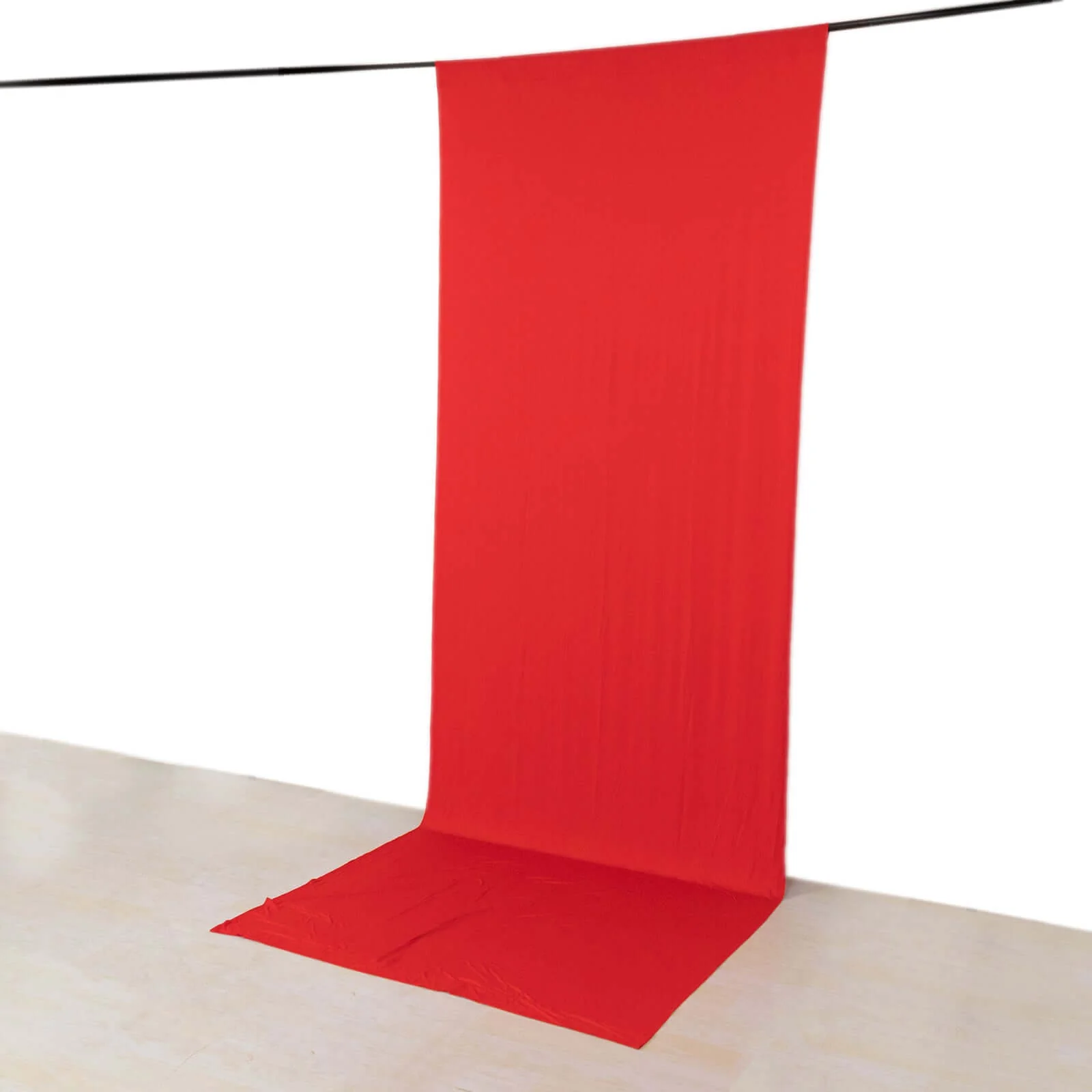 Red 4-Way Stretch Spandex Backdrop Drape Curtain, Wrinkle Free Event Divider Panel with Rod Pockets - 5ftx14ft - Image 3