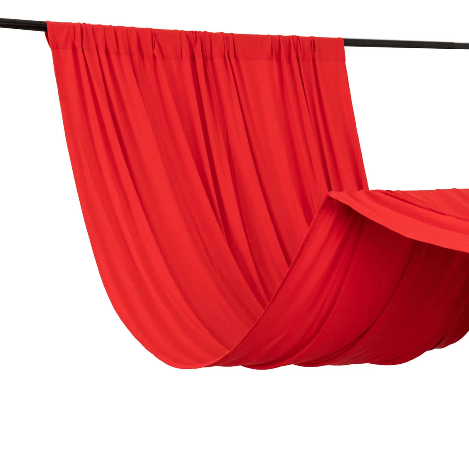 Red 4-Way Stretch Spandex Backdrop Drape Curtain, Wrinkle Free Event Divider Panel with Rod Pockets - 5ftx14ft - Image 8