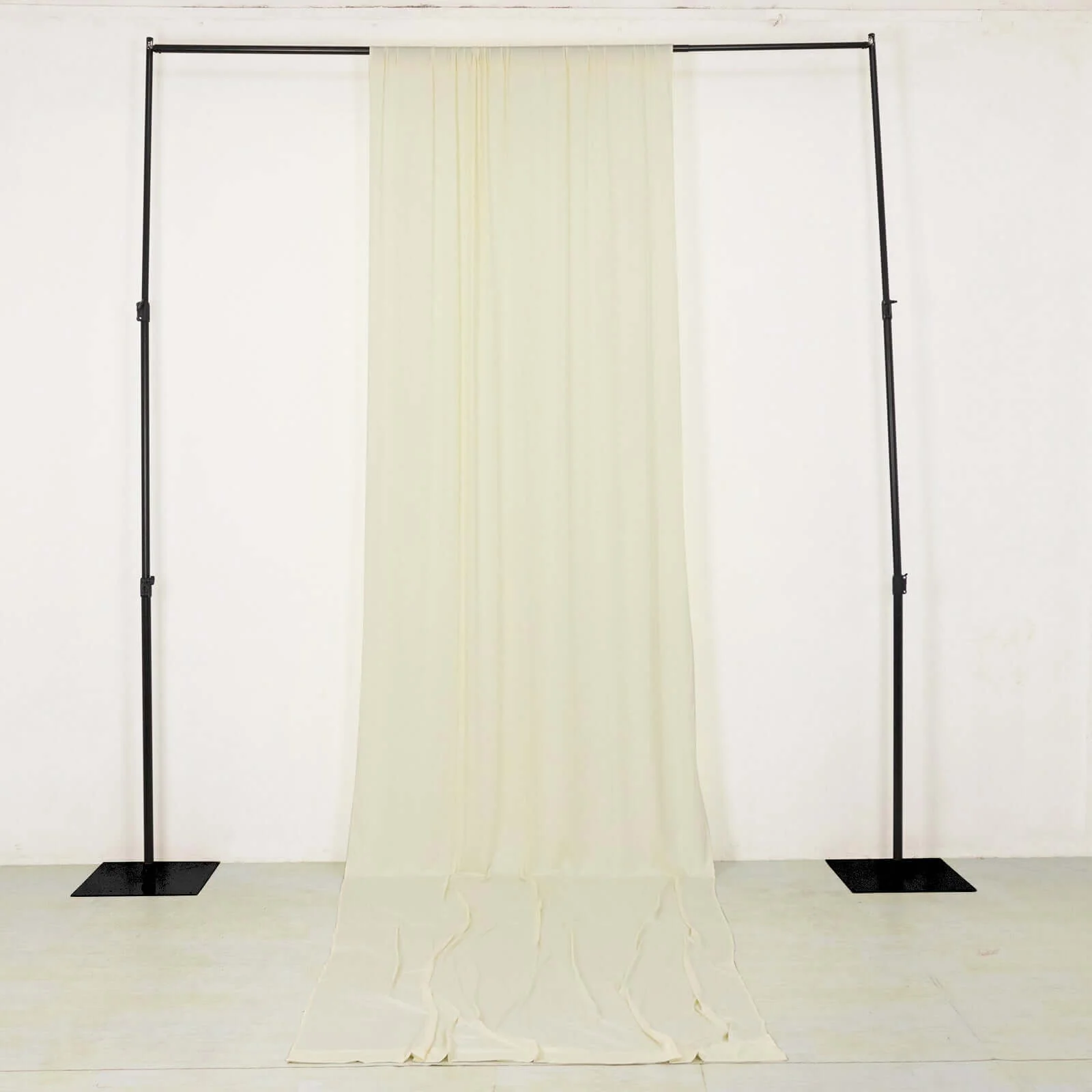 Ivory 4-Way Stretch Spandex Backdrop Drape Curtain, Wrinkle Free Event Divider Panel with Rod Pockets - 5ftx16ft - Image 2