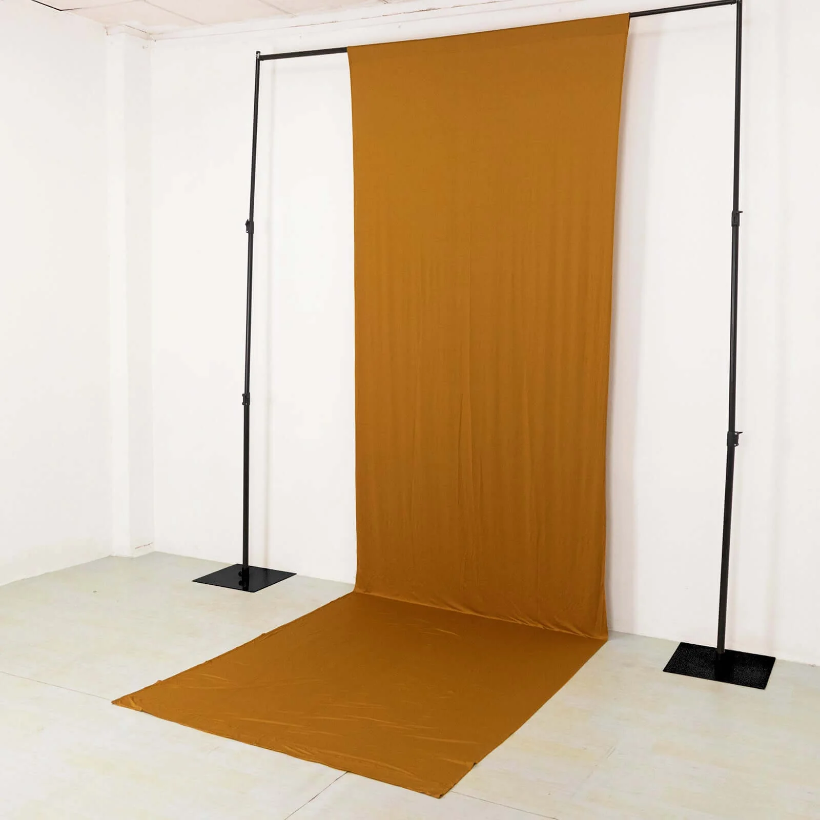 Gold 4-Way Stretch Spandex Backdrop Drape Curtain, Wrinkle Free Event Divider Panel with Rod Pockets - 5ftx16ft - Image 7
