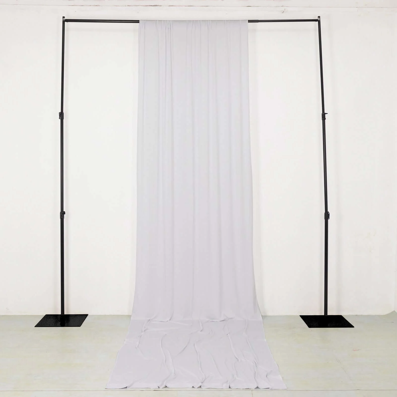 White 4-Way Stretch Spandex Backdrop Drape Curtain, Wrinkle Free Event Divider Panel with Rod Pockets - 5ftx16ft - Image 2