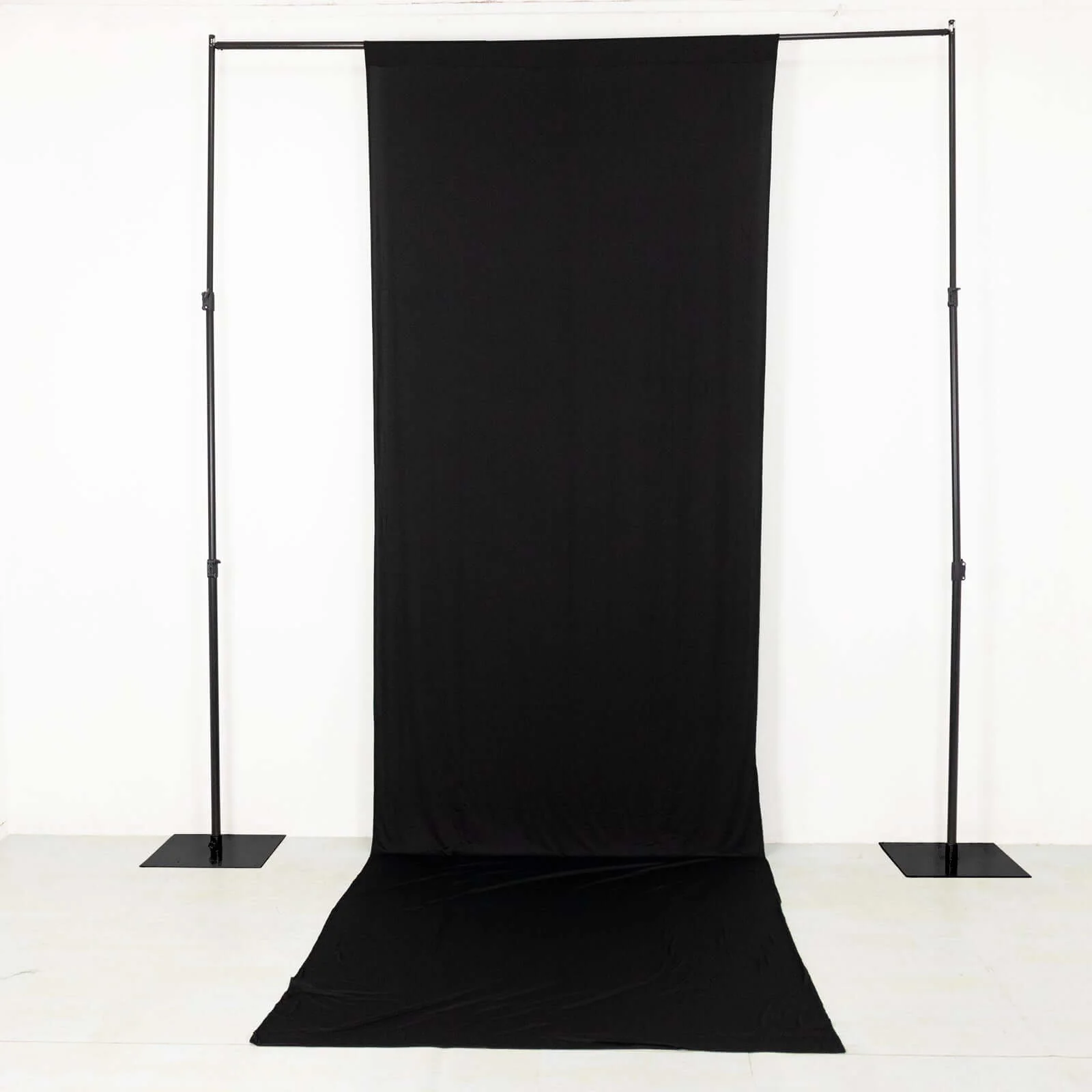 Black 4-Way Stretch Spandex Backdrop Drape Curtain, Wrinkle Free Event Divider Panel with Rod Pockets - 5ftx16ft - Image 6