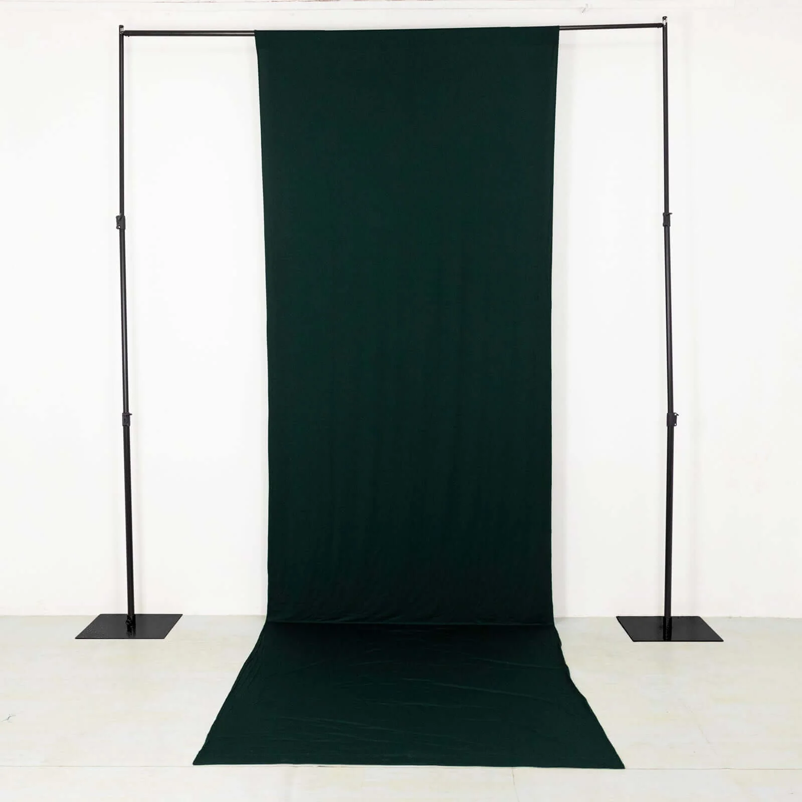 Hunter Emerald Green 4-Way Stretch Spandex Backdrop Drape Curtain, Wrinkle Free Event Divider Panel with Rod Pockets - 5ftx16ft - Image 6