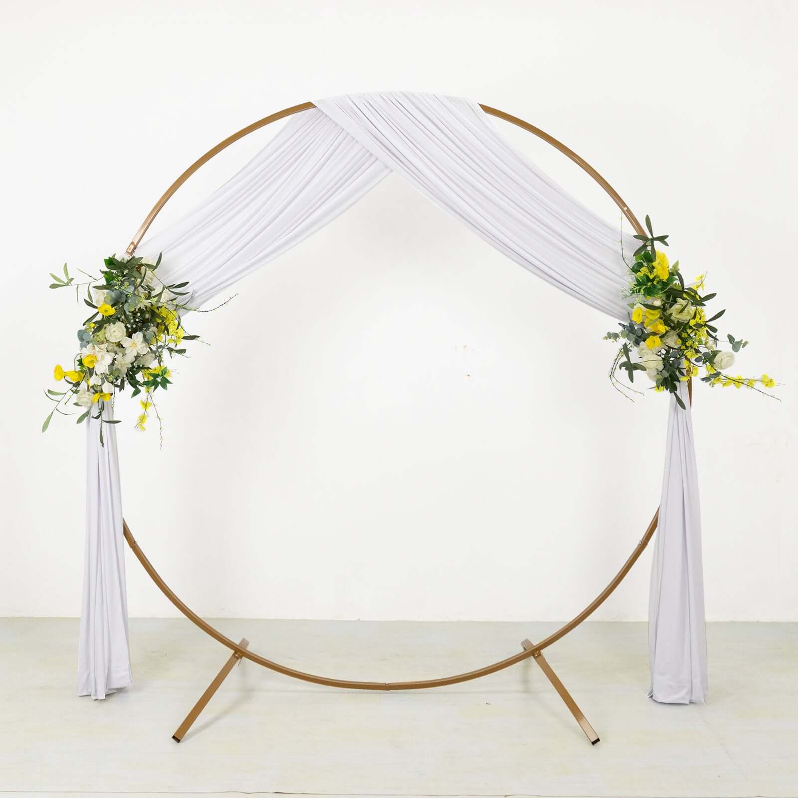 White 4-Way Stretch Spandex Backdrop Drape Curtain, Wrinkle Free Event Divider Panel with Rod Pockets - 5ftx18ft