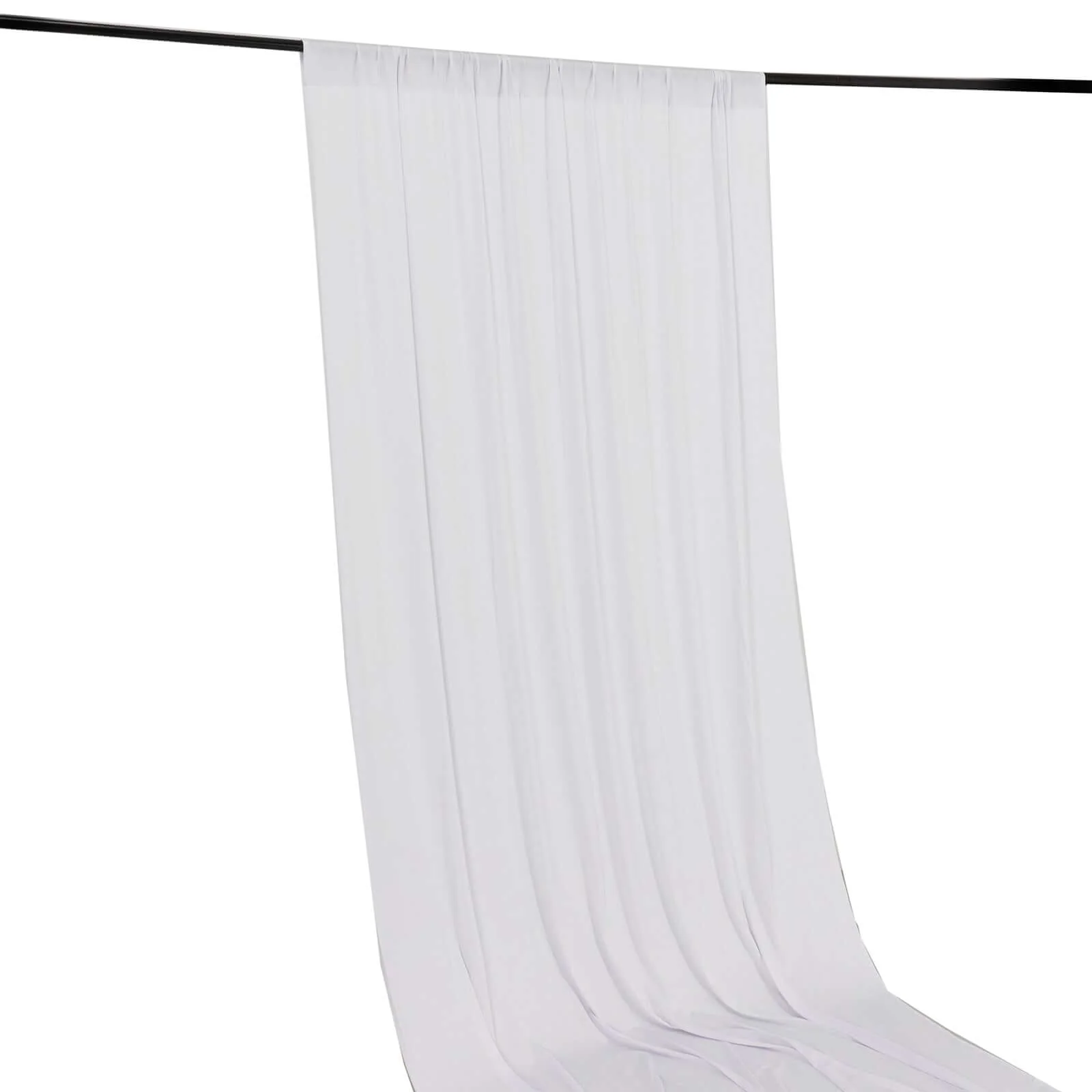 White 4-Way Stretch Spandex Backdrop Drape Curtain, Wrinkle Free Event Divider Panel with Rod Pockets - 5ftx18ft - Image 5