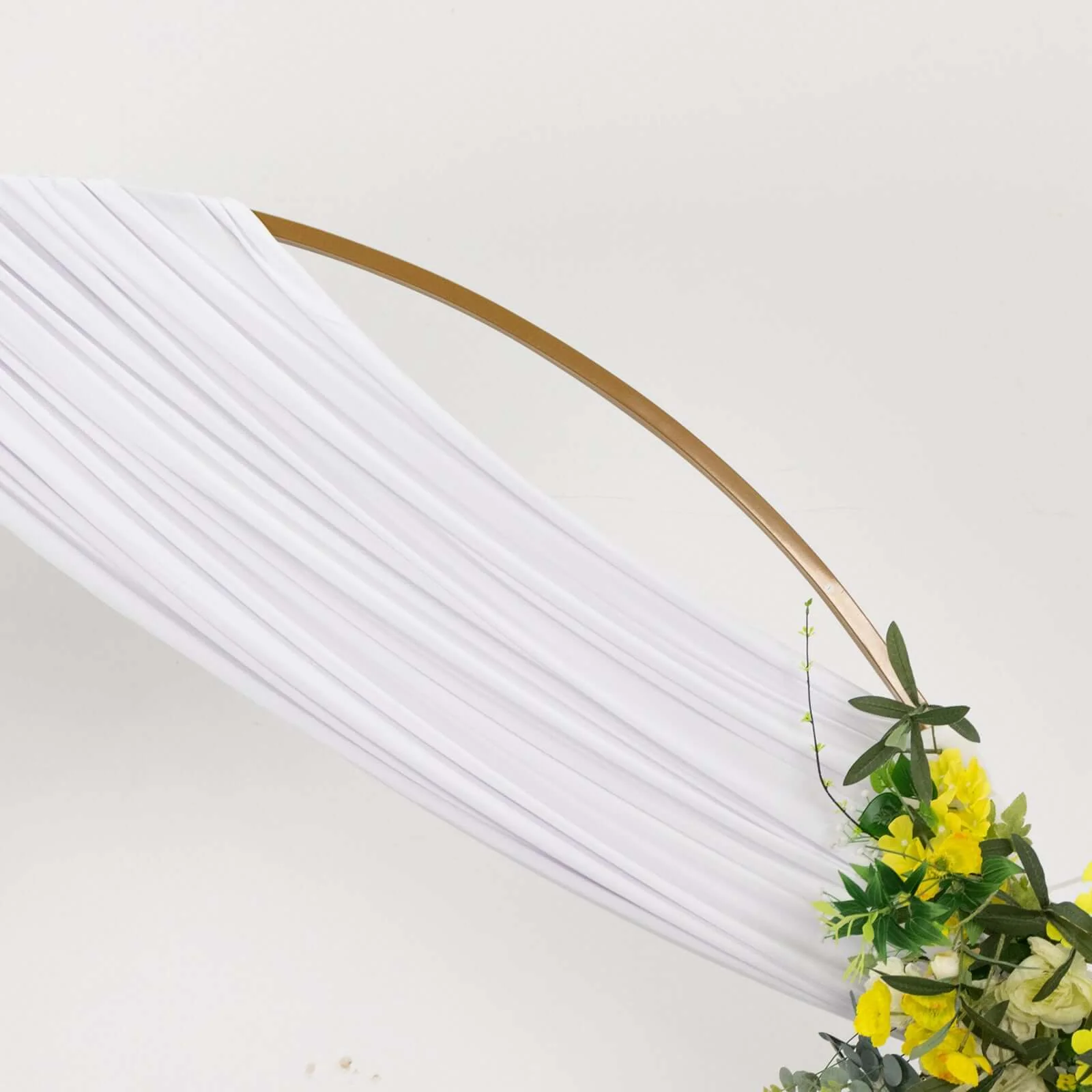 White 4-Way Stretch Spandex Backdrop Drape Curtain, Wrinkle Free Event Divider Panel with Rod Pockets - 5ftx18ft - Image 7