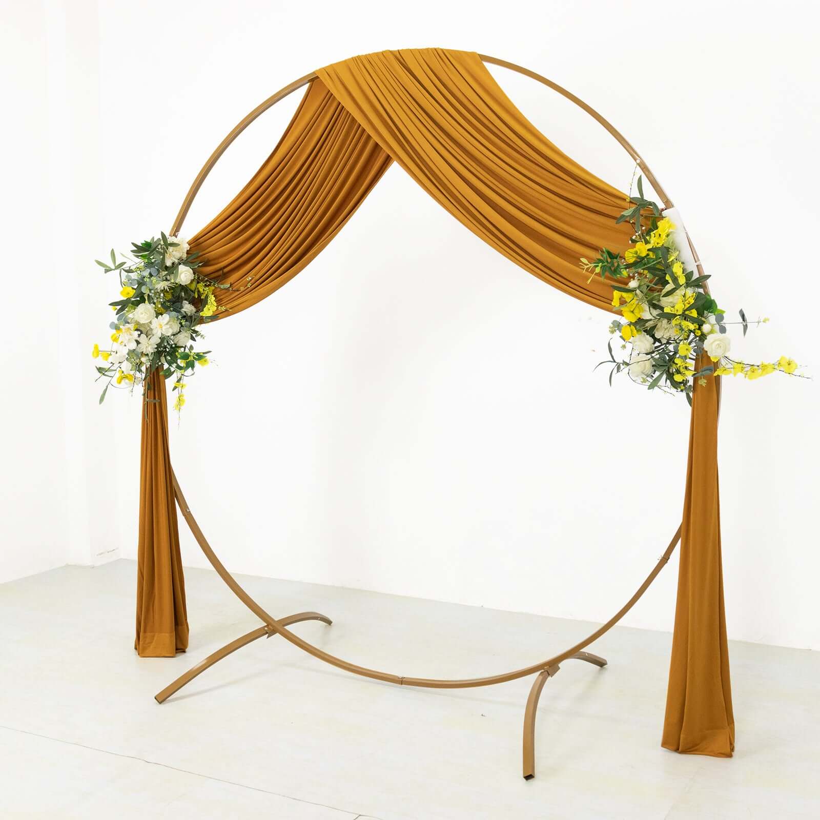 Gold 4-Way Stretch Spandex Backdrop Drape Curtain, Wrinkle Free Event Divider Panel with Rod Pockets - 5ftx18ft - Image 3