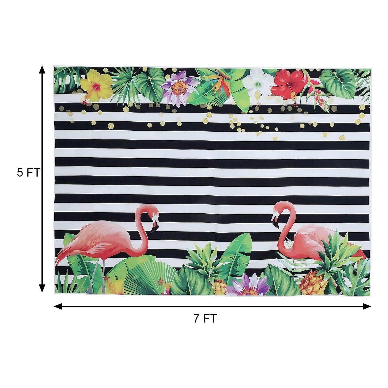Pink Flamingo/Stripe Vinyl Photo Shoot Backdrop Banner 5ftx7ft - Image 3