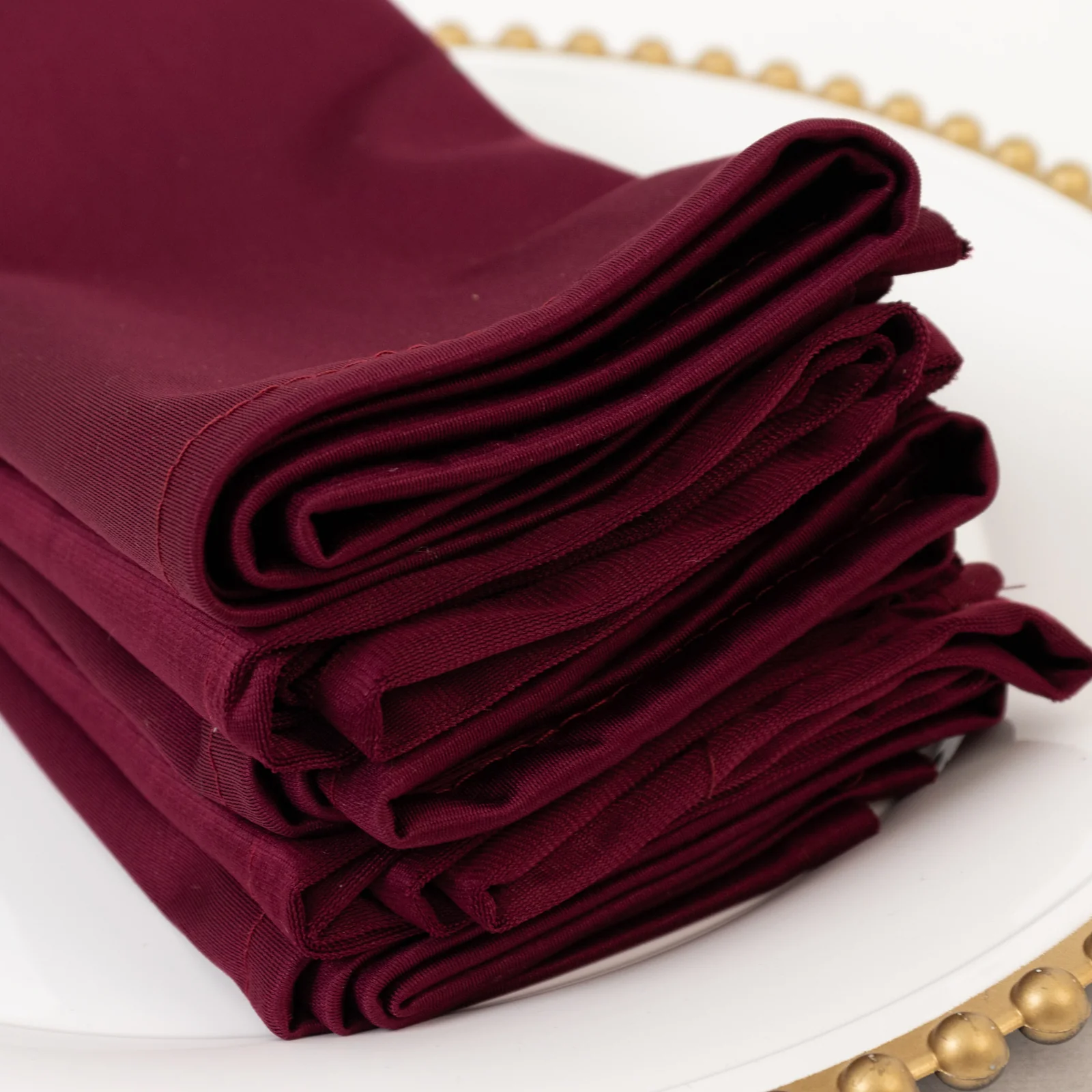 5 Pack Scuba Cloth Napkins – 17"x17" Burgundy, Wrinkle-Free & Reusable Table Napkins - Image 2