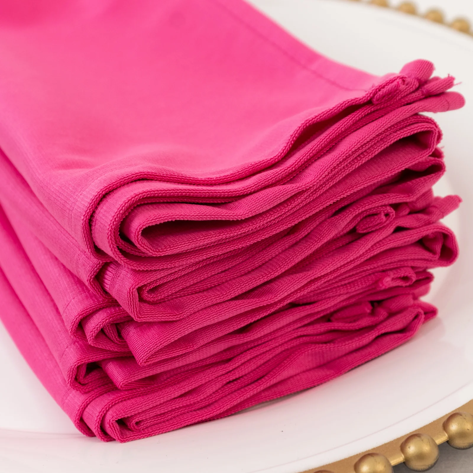 5 Pack Scuba Cloth Napkins – 17"x17" Fuchsia, Wrinkle-Free & Reusable Table Napkins - Image 2