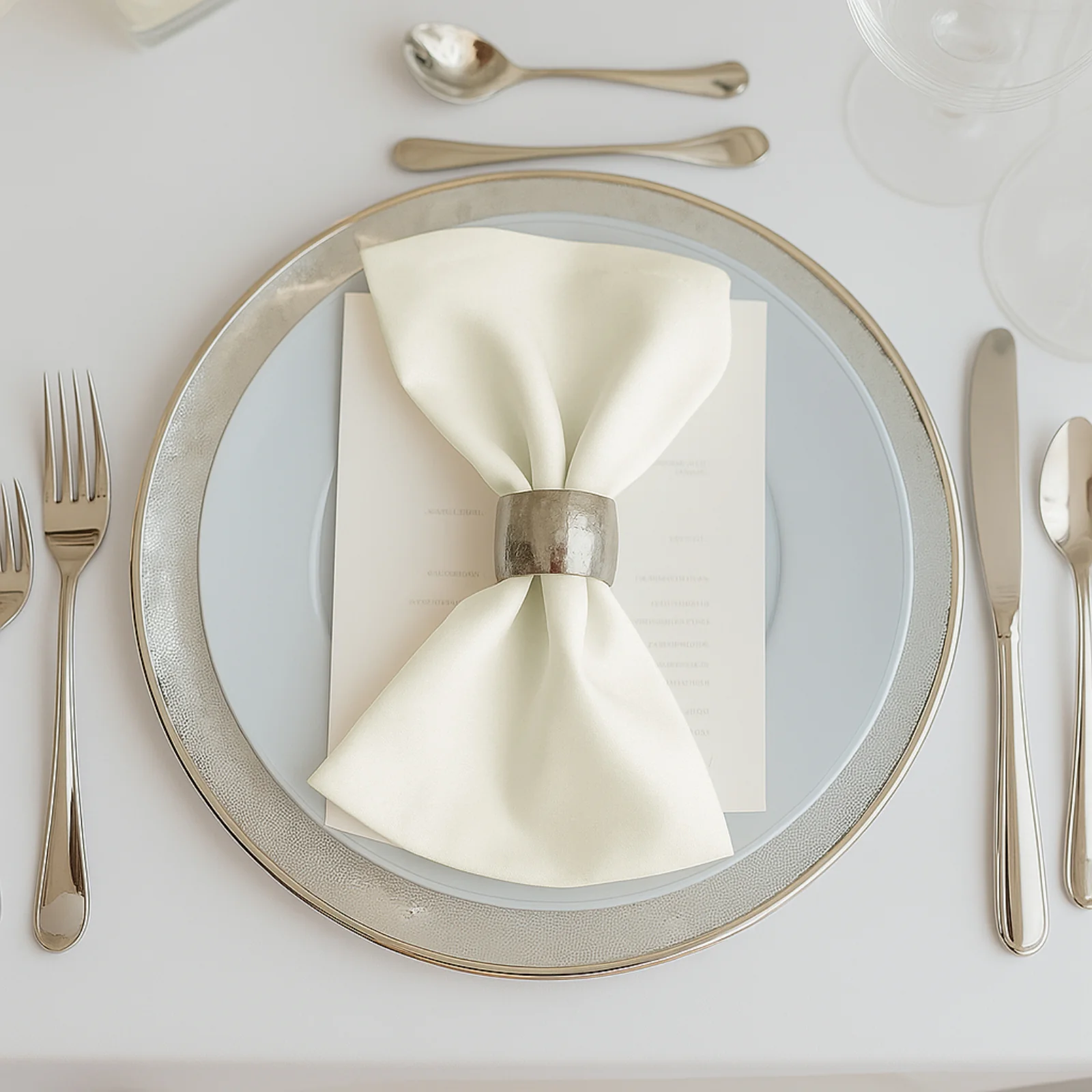5 Pack Scuba Cloth Napkins – 17"x17" Ivory, Wrinkle-Free & Reusable Table Napkins - Image 3