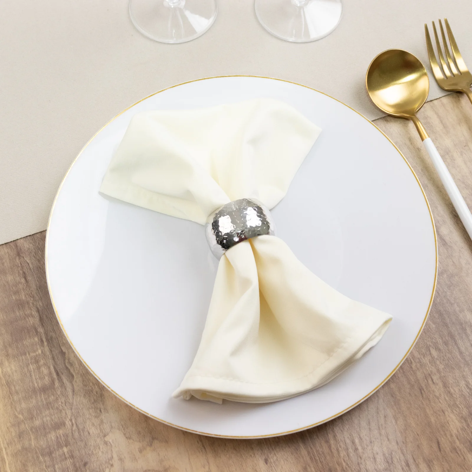 5 Pack Scuba Cloth Napkins – 17"x17" Ivory, Wrinkle-Free & Reusable Table Napkins - Image 9