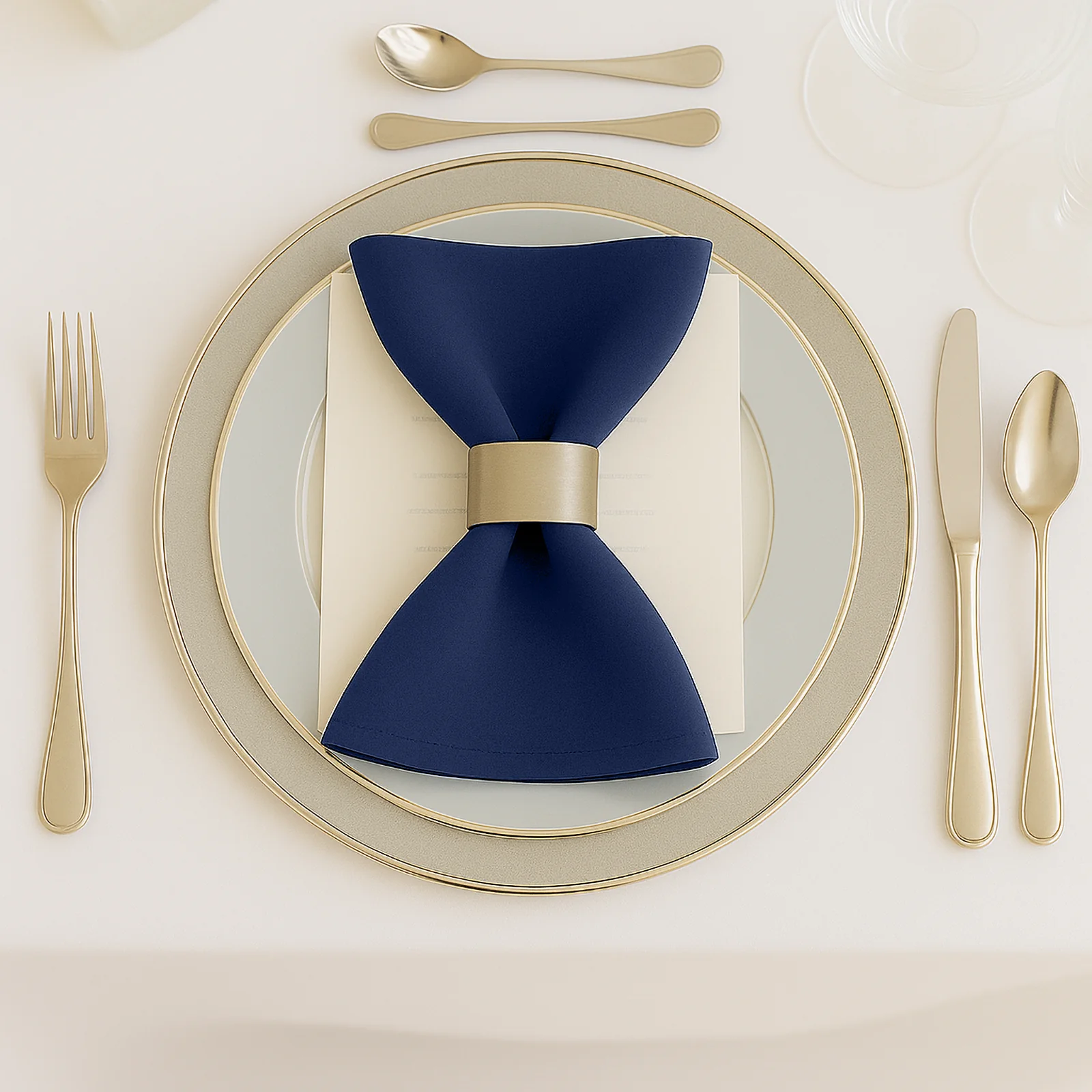 5 Pack Scuba Cloth Napkins – 17"x17" Navy Blue, Wrinkle-Free & Reusable Table Napkins - Image 3