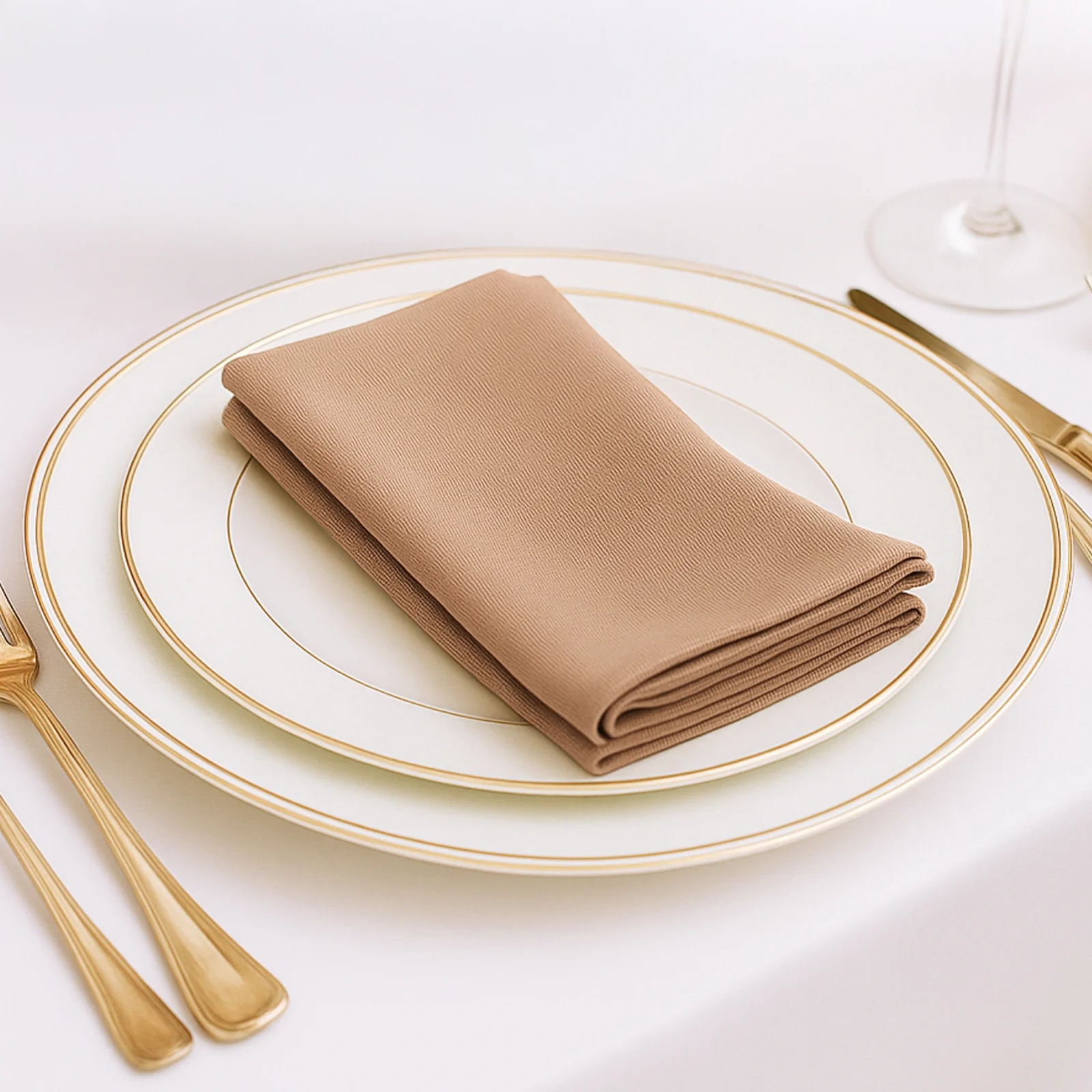 5 Pack Scuba Cloth Napkins – 17"x17" Nude, Wrinkle-Free & Reusable Table Napkins