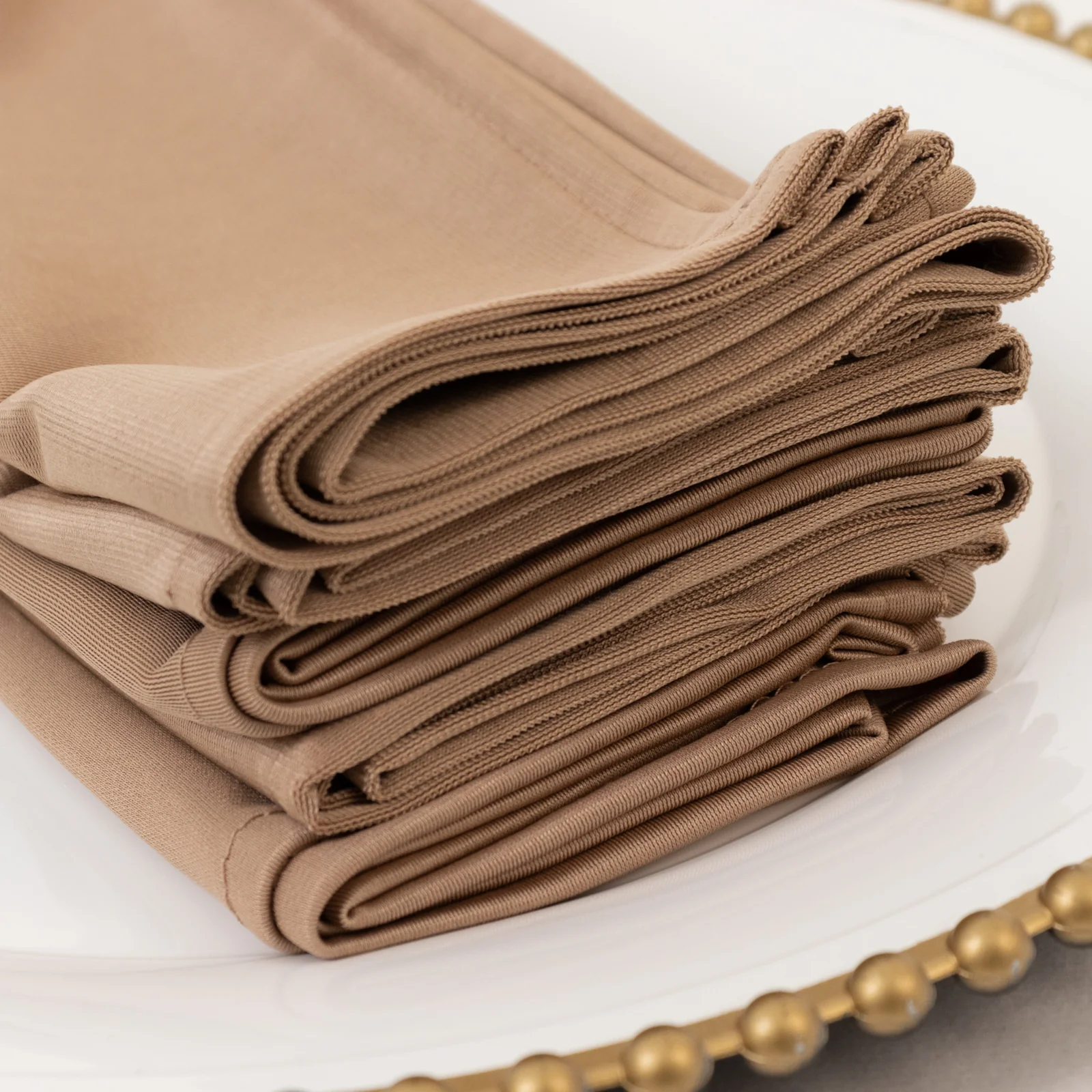 5 Pack Scuba Cloth Napkins – 17"x17" Nude, Wrinkle-Free & Reusable Table Napkins - Image 2