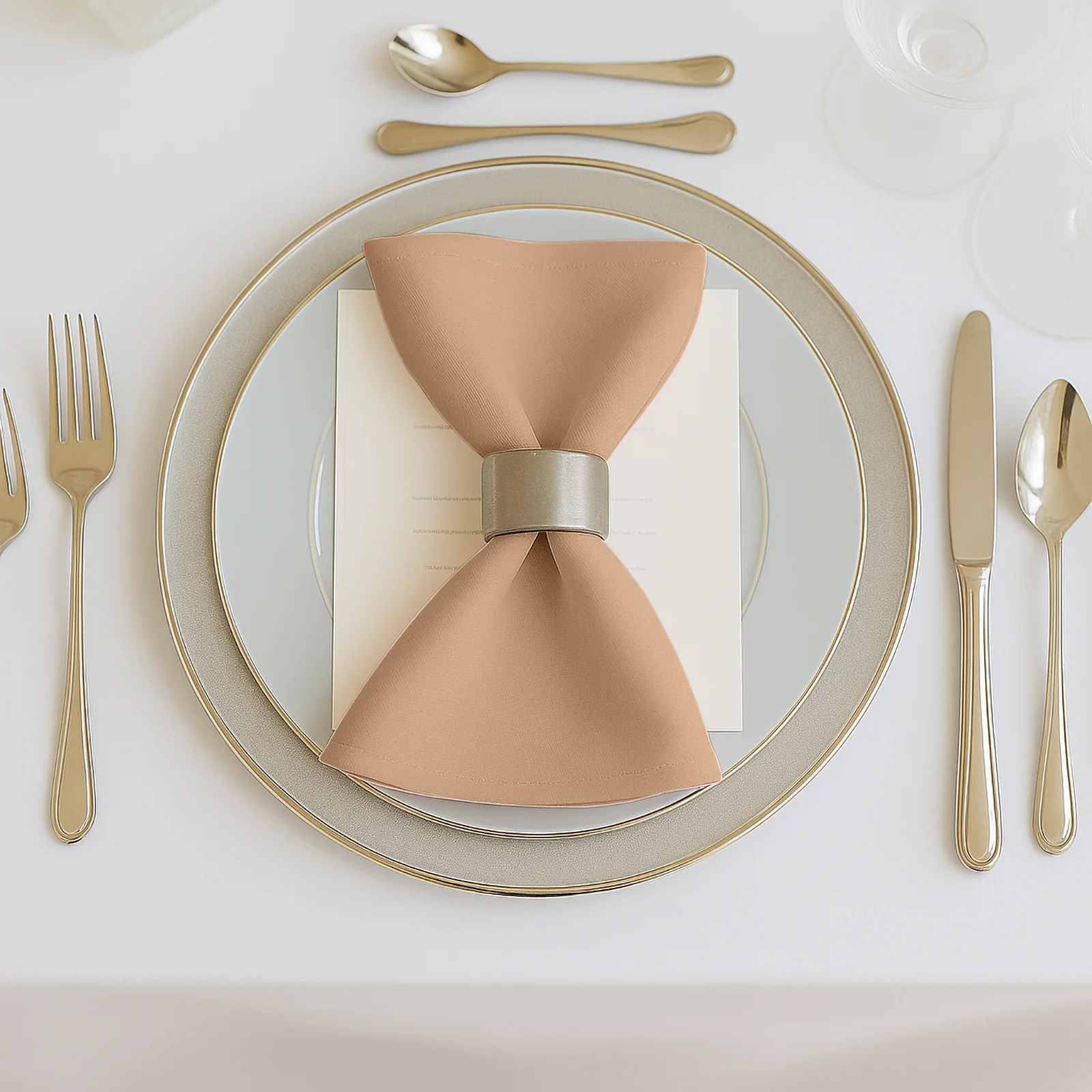 5 Pack Scuba Cloth Napkins – 17"x17" Nude, Wrinkle-Free & Reusable Table Napkins - Image 3
