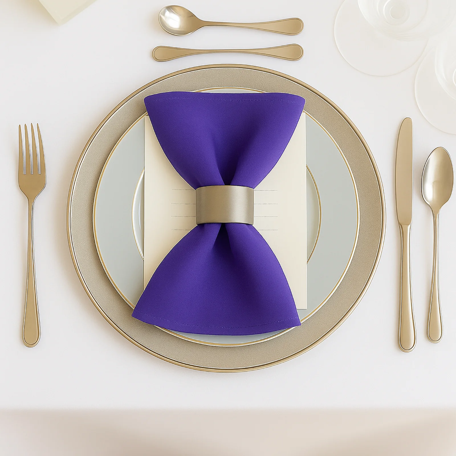 5 Pack Scuba Cloth Napkins – 17"x17" Purple, Wrinkle-Free & Reusable Table Napkins - Image 3