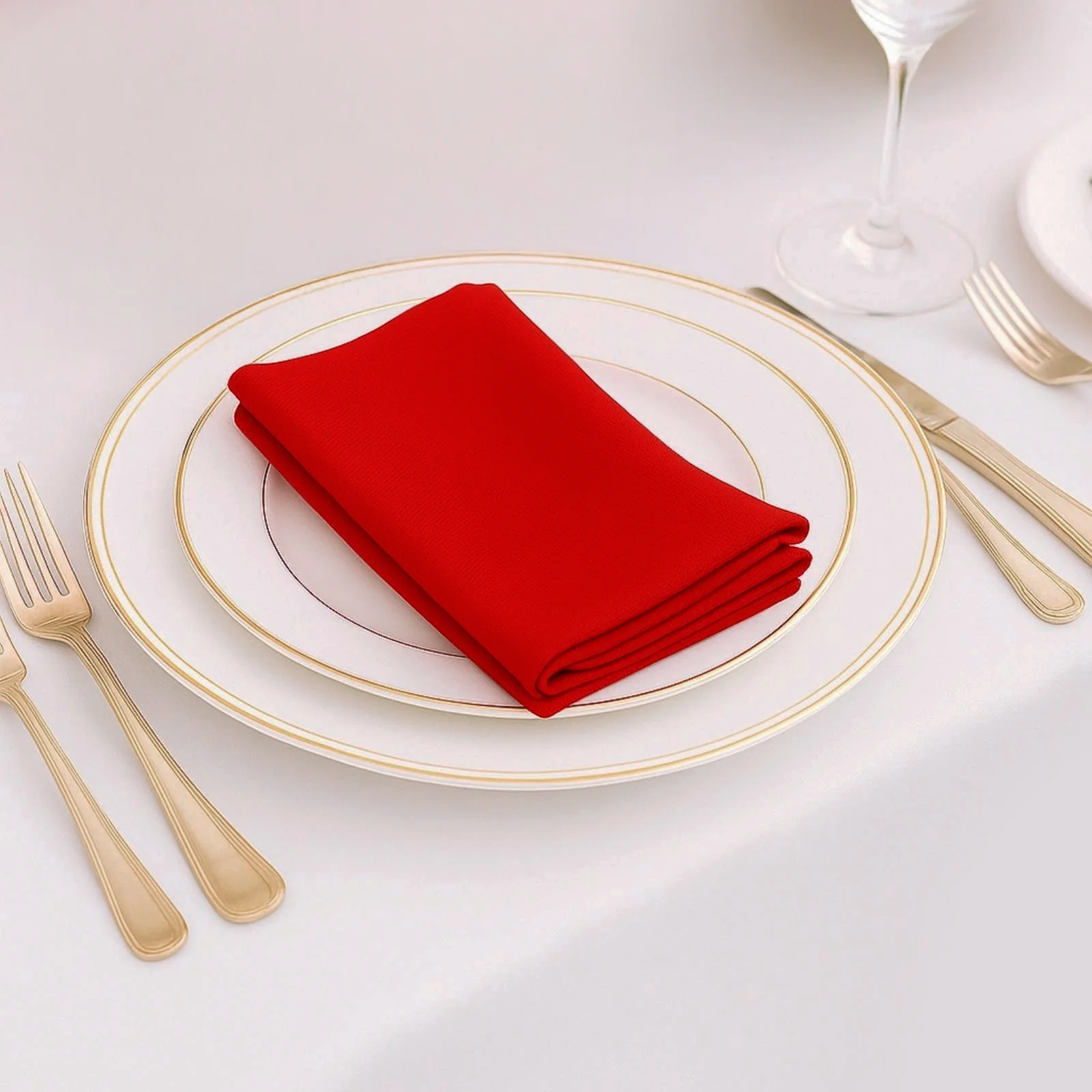 5 Pack Scuba Cloth Napkins – 17"x17" Red, Wrinkle-Free & Reusable Table Napkins