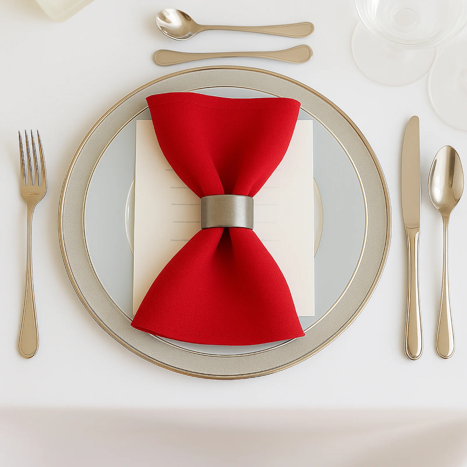 5 Pack Scuba Cloth Napkins – 17"x17" Red, Wrinkle-Free & Reusable Table Napkins - Image 3