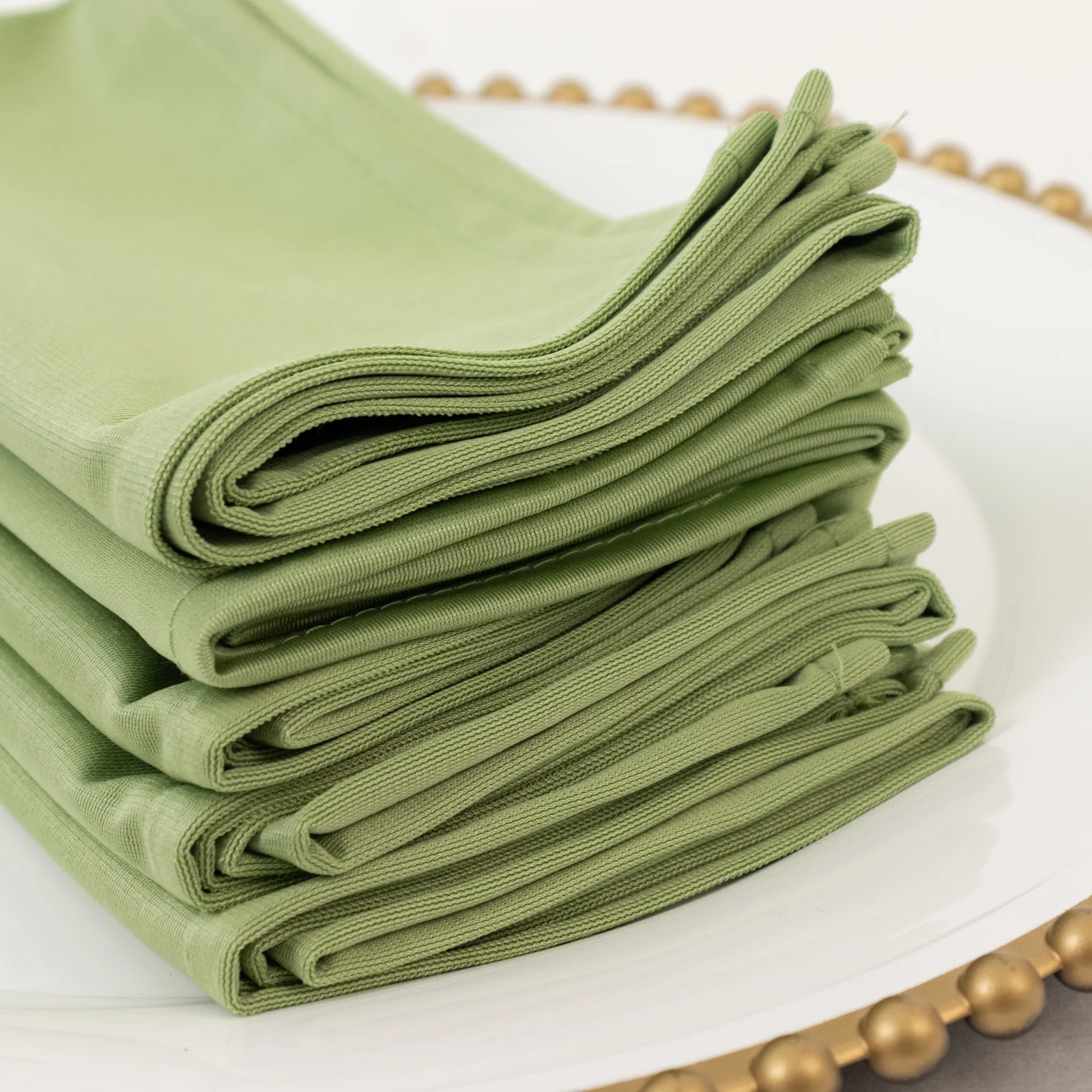 5 Pack Scuba Cloth Napkins – 17"x17" Sage Green, Wrinkle-Free & Reusable Table Napkins - Image 7