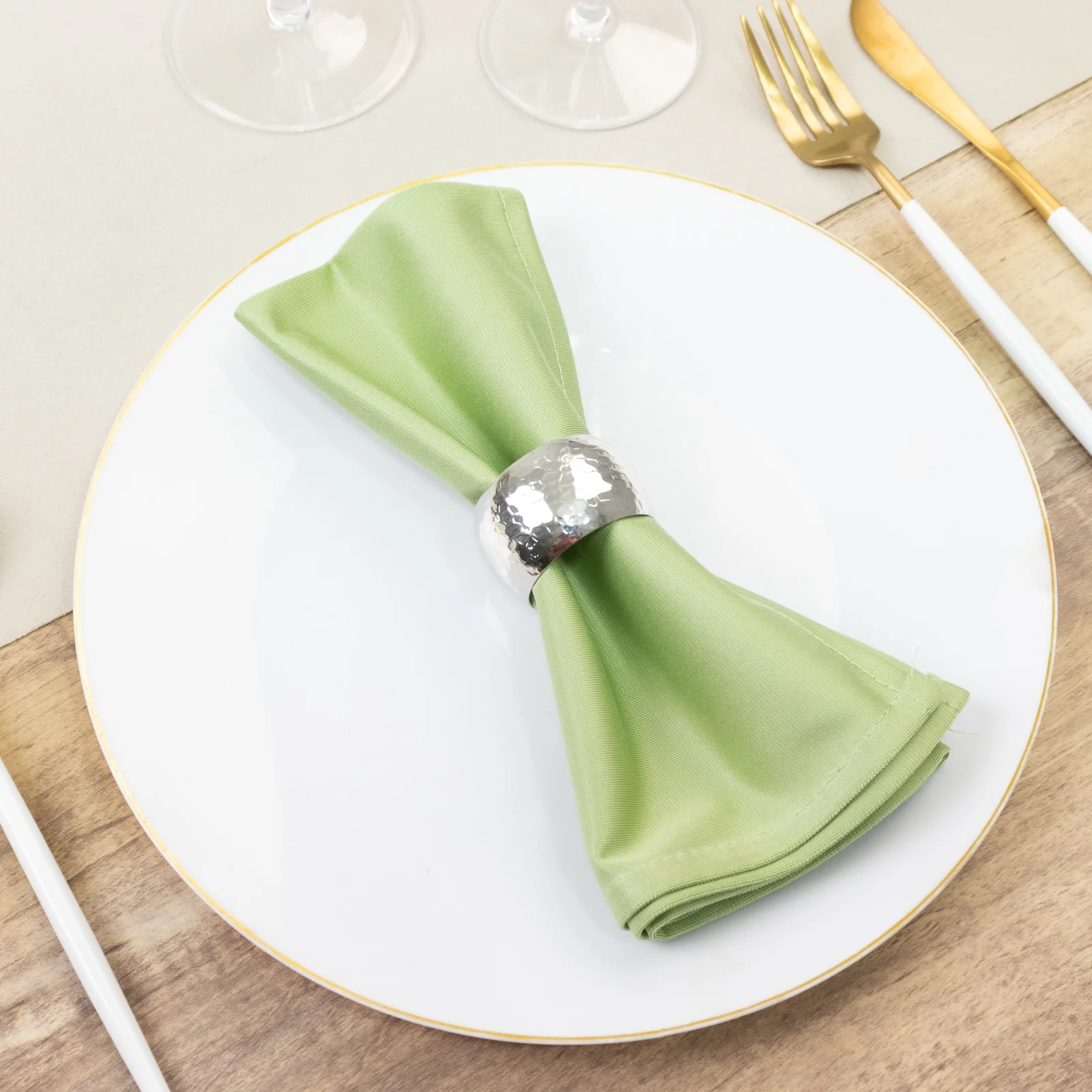 5 Pack Scuba Cloth Napkins – 17"x17" Sage Green, Wrinkle-Free & Reusable Table Napkins - Image 9