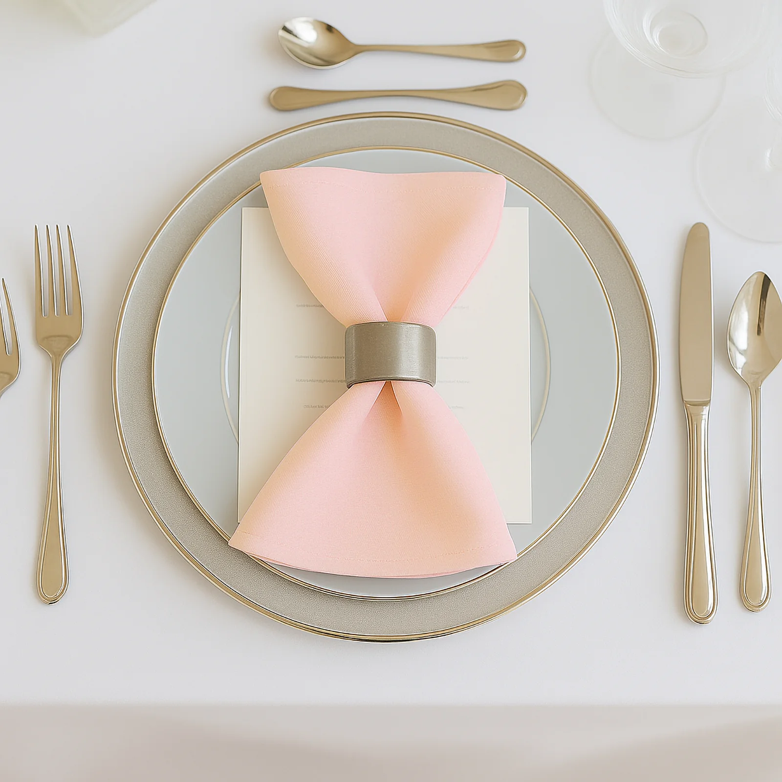5 Pack Scuba Cloth Napkins – 17"x17" Blush, Wrinkle-Free & Reusable Table Napkins - Image 3