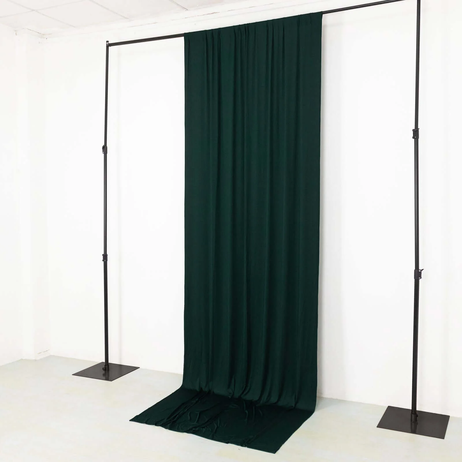 Hunter Emerald Green 4-Way Stretch Spandex Backdrop Drape Curtain, Wrinkle Free Event Divider Panel with Rod Pockets - 5ftx12ft - Image 8