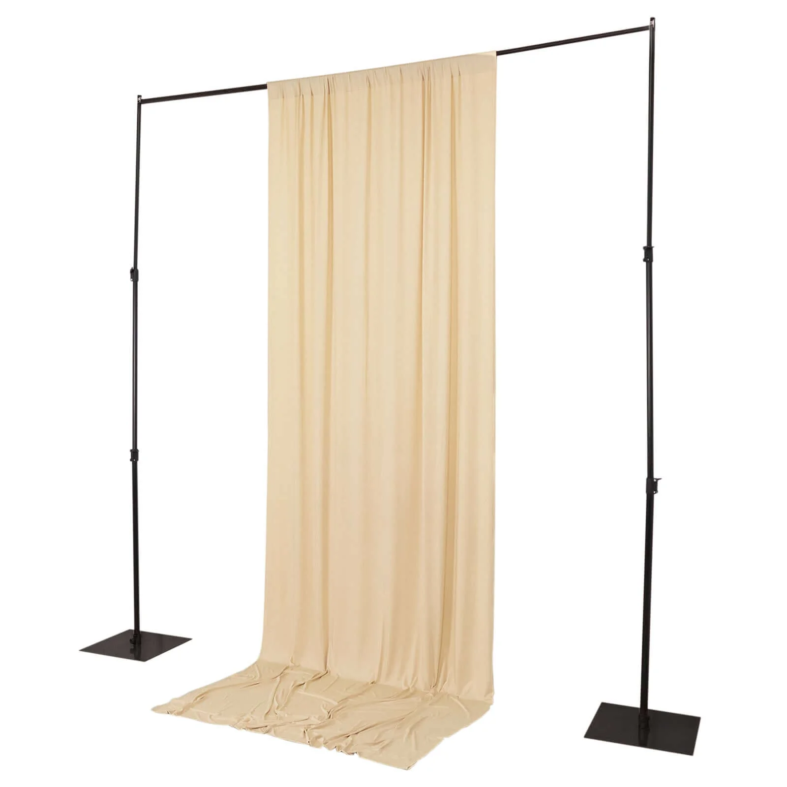 Beige 4-Way Stretch Spandex Backdrop Drape Curtain, Wrinkle Free Event Divider Panel with Rod Pockets - 5ftx12ft - Image 6