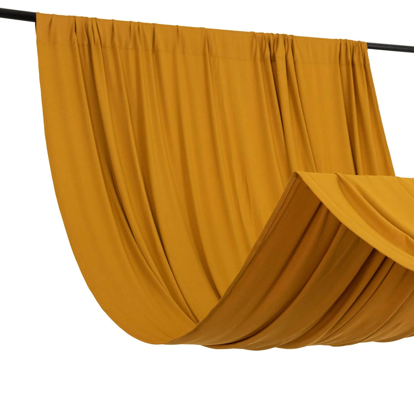 Gold 4-Way Stretch Spandex Backdrop Drape Curtain, Wrinkle Free Event Divider Panel with Rod Pockets - 5ftx14ft - Image 8