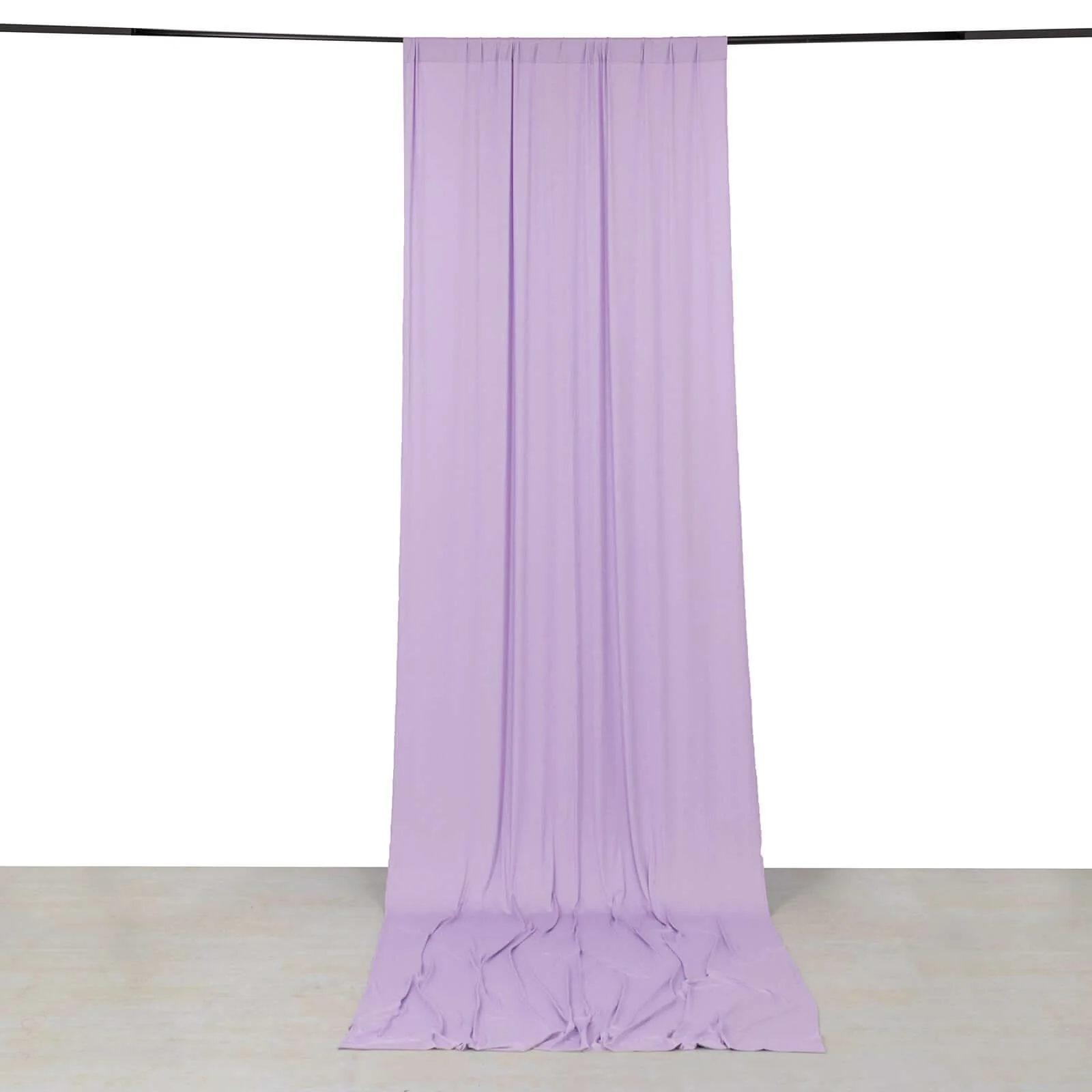 Lavender Lilac 4-Way Stretch Spandex Backdrop Drape Curtain, Wrinkle Free Event Divider Panel with Rod Pockets - 5ftx14ft