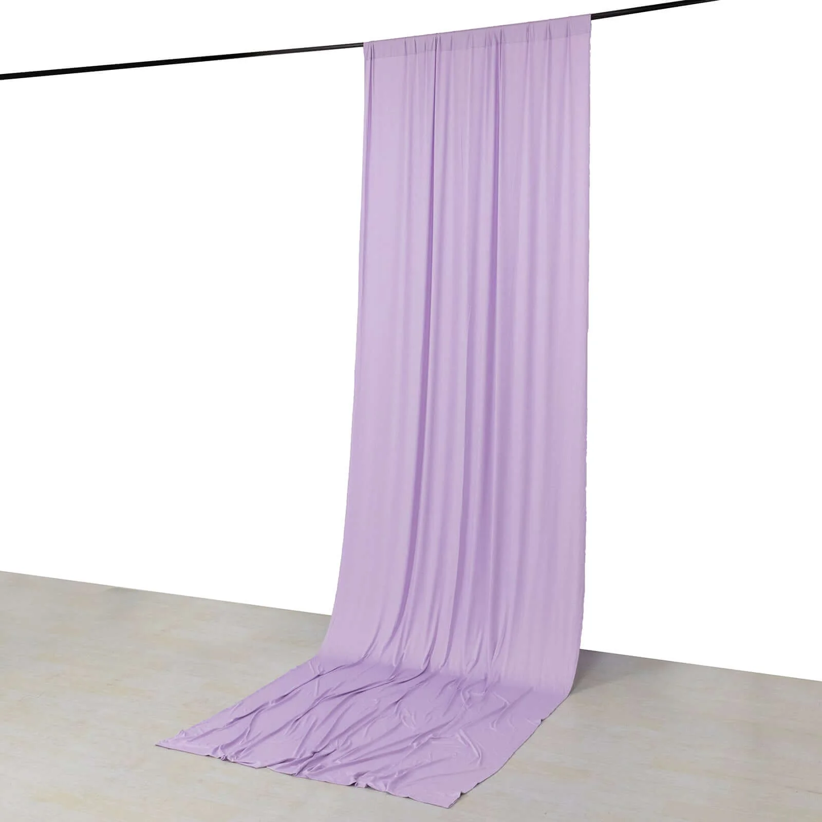 Lavender Lilac 4-Way Stretch Spandex Backdrop Drape Curtain, Wrinkle Free Event Divider Panel with Rod Pockets - 5ftx14ft - Image 6