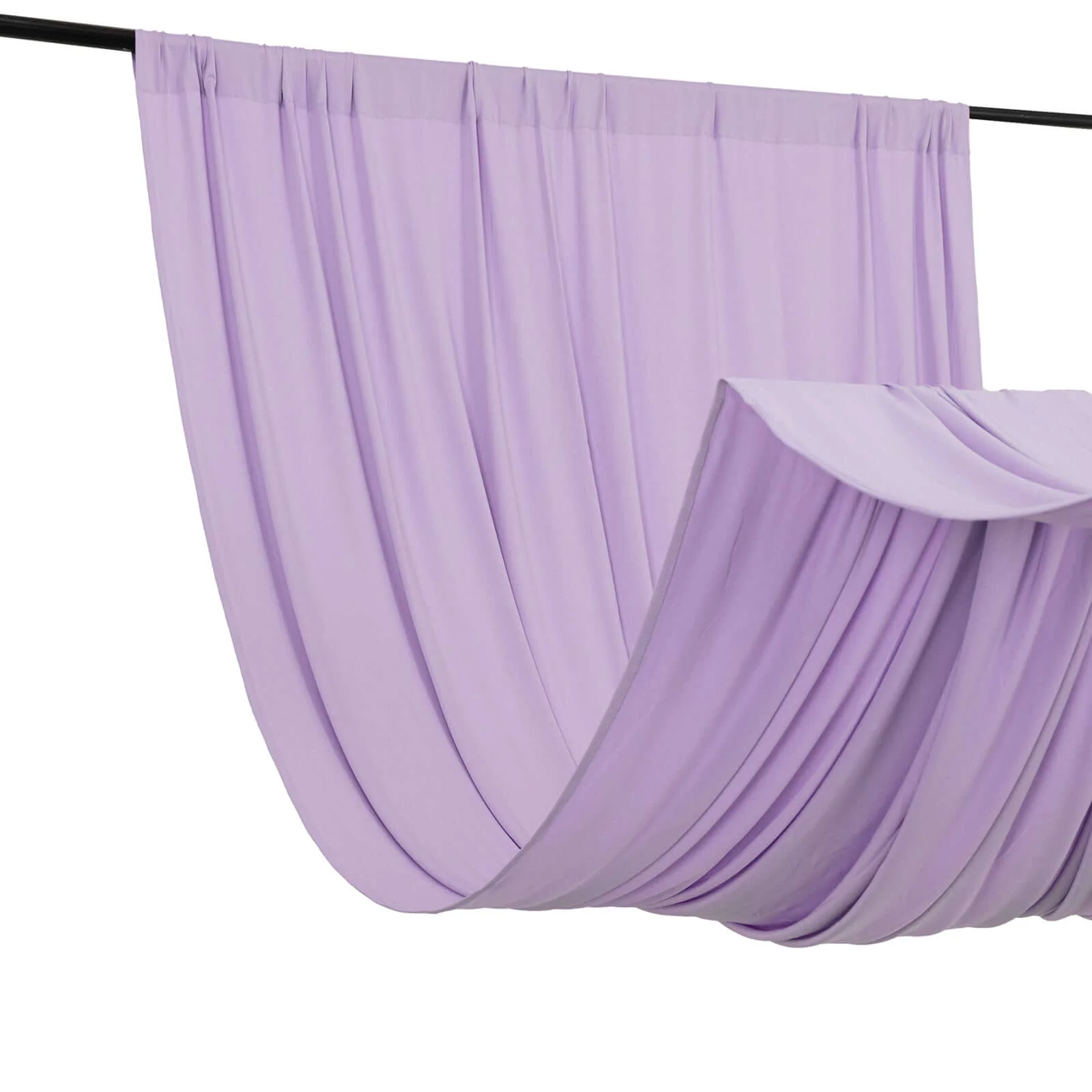 Lavender Lilac 4-Way Stretch Spandex Backdrop Drape Curtain, Wrinkle Free Event Divider Panel with Rod Pockets - 5ftx14ft - Image 8