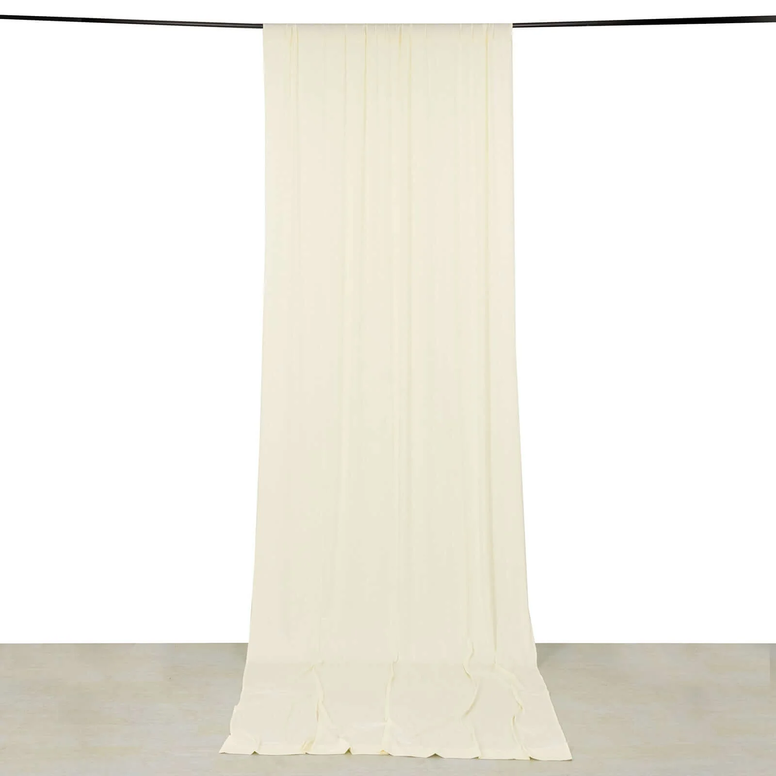 Ivory 4-Way Stretch Spandex Backdrop Drape Curtain, Wrinkle Free Event Divider Panel with Rod Pockets - 5ftx14ft