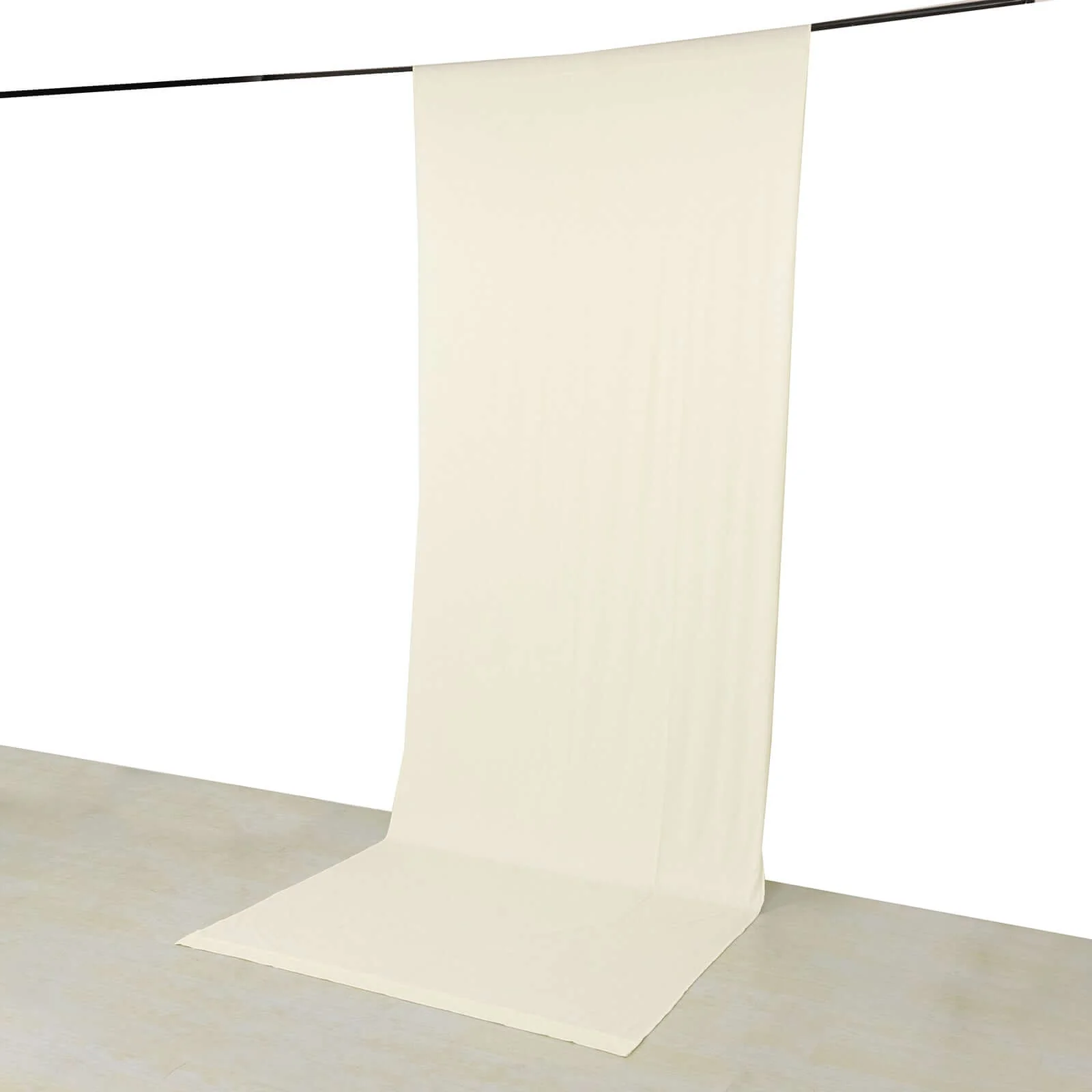Ivory 4-Way Stretch Spandex Backdrop Drape Curtain, Wrinkle Free Event Divider Panel with Rod Pockets - 5ftx14ft - Image 3