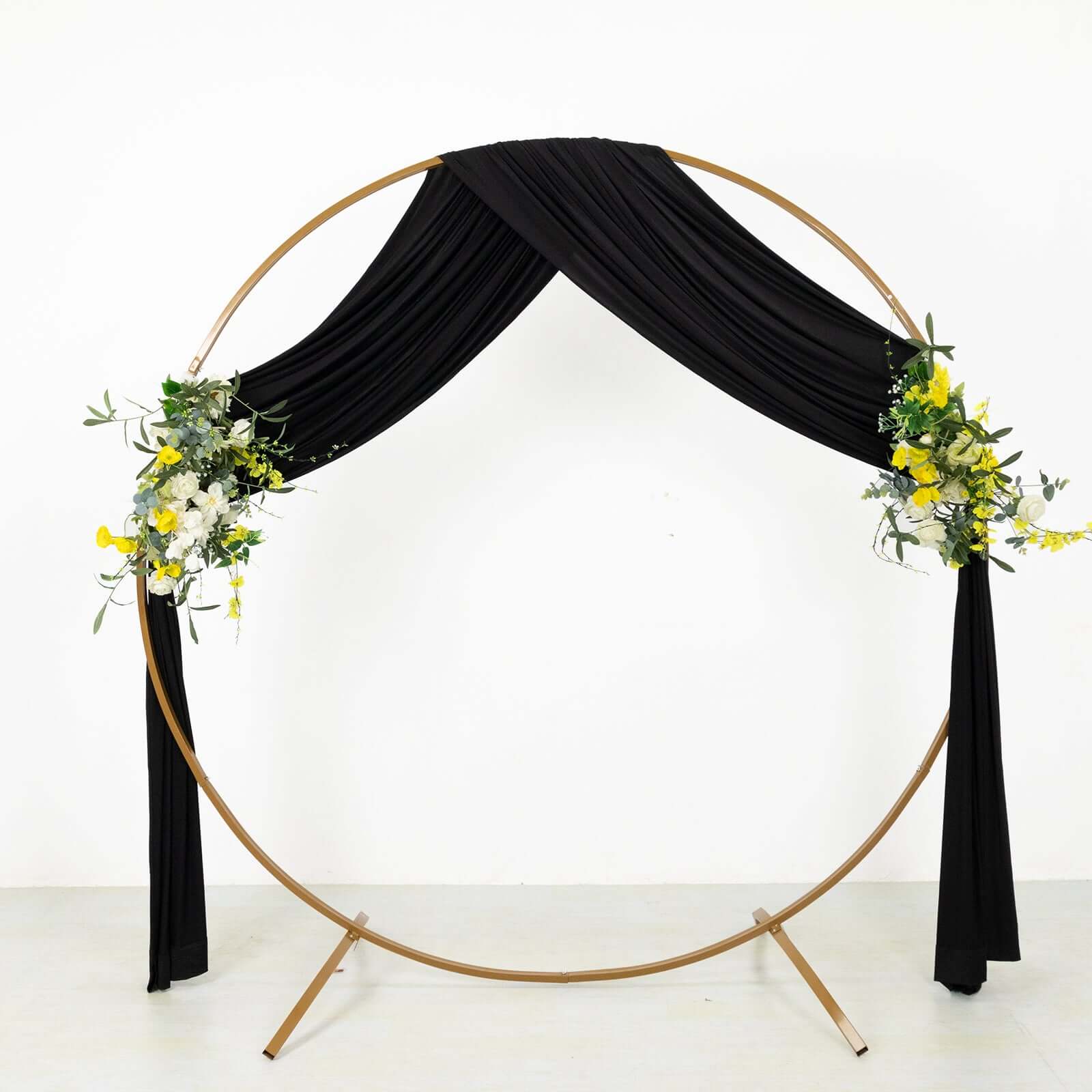 Black 4-Way Stretch Spandex Backdrop Drape Curtain, Wrinkle Free Event Divider Panel with Rod Pockets - 5ftx18ft