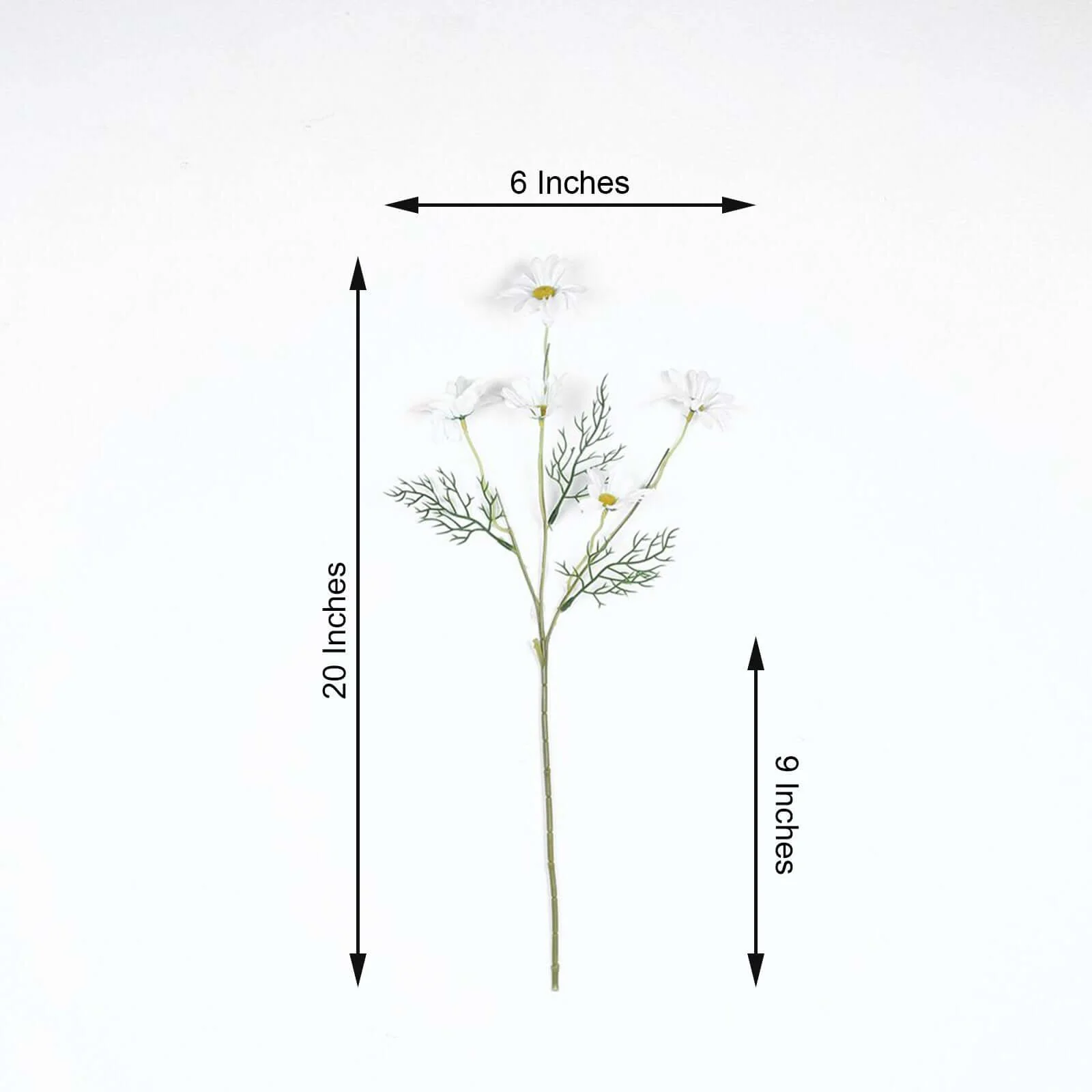 6 Bushes White Artificial Silk Daisy Flower Stem Bouquet Branches - Image 3