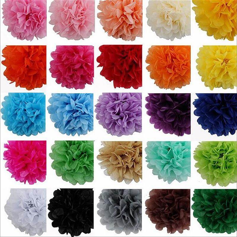 6 Pack White Tissue Paper Pom Poms Flower Balls, Ceiling Wall Hanging Decorations 10" - Image 13