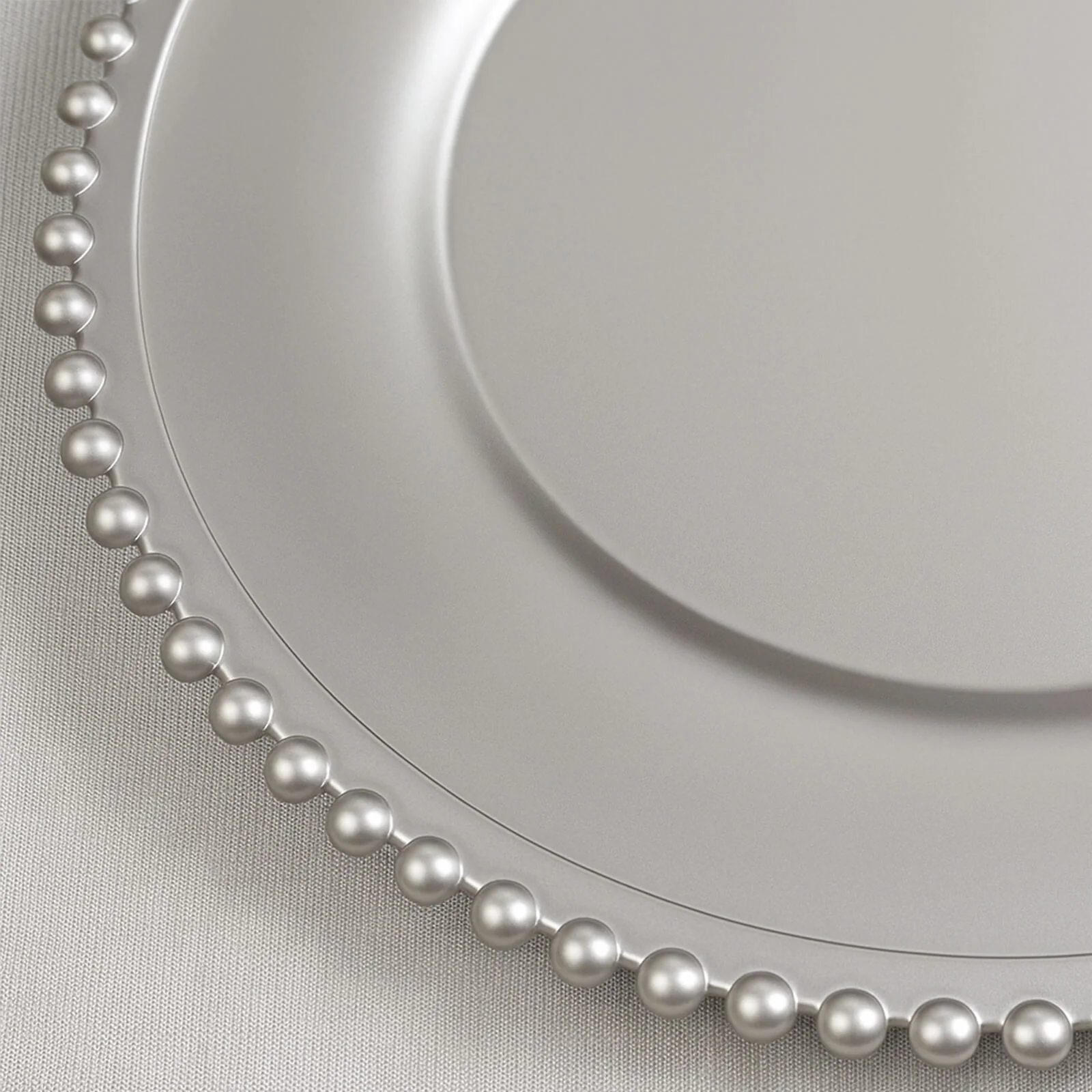 6-Pack Acrylic Charger Plates 13" Round Silver with Beaded Rim - Decorative Dinner Party Charger Tableware - Image 10