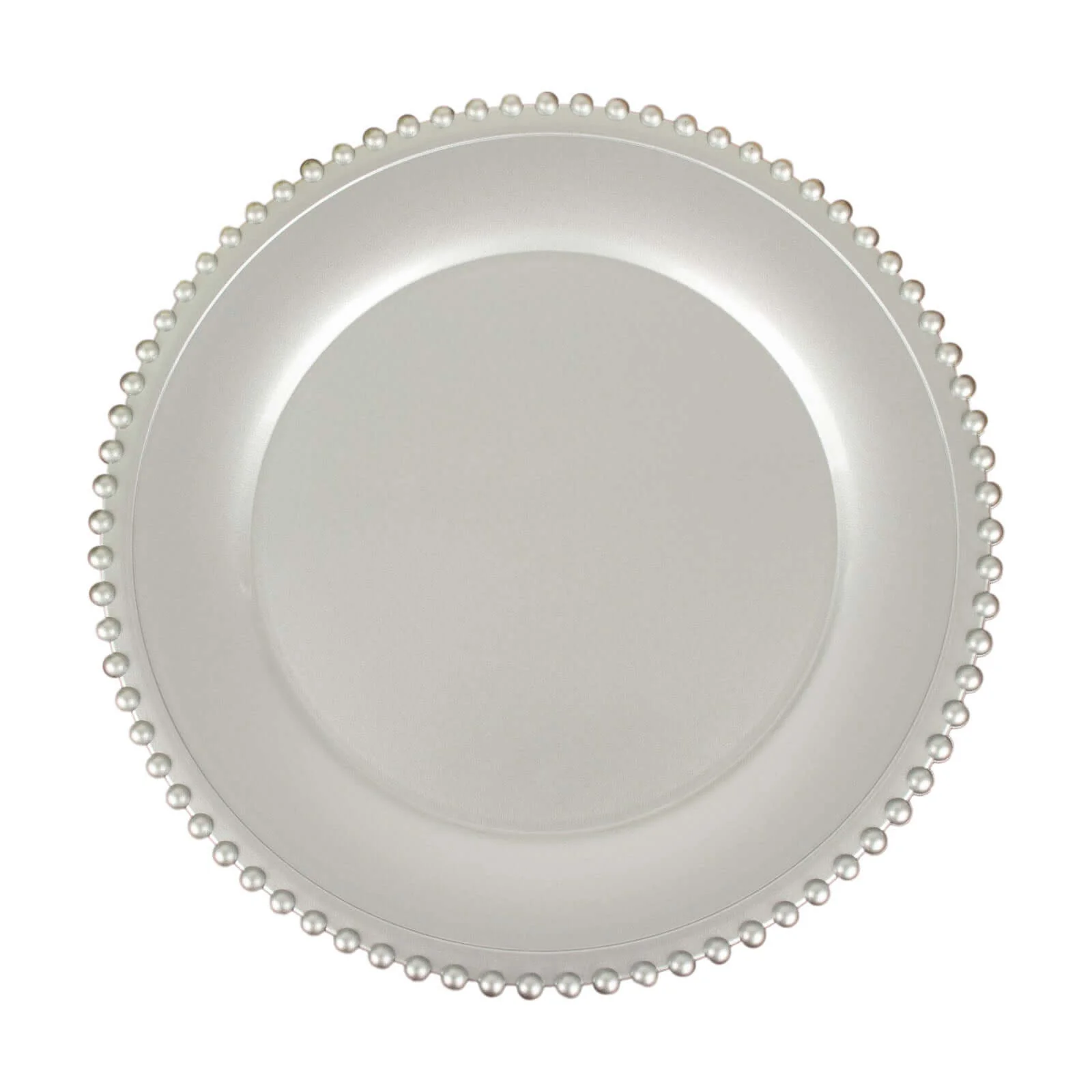 6-Pack Acrylic Charger Plates 13" Round Silver with Beaded Rim - Decorative Dinner Party Charger Tableware - Image 6